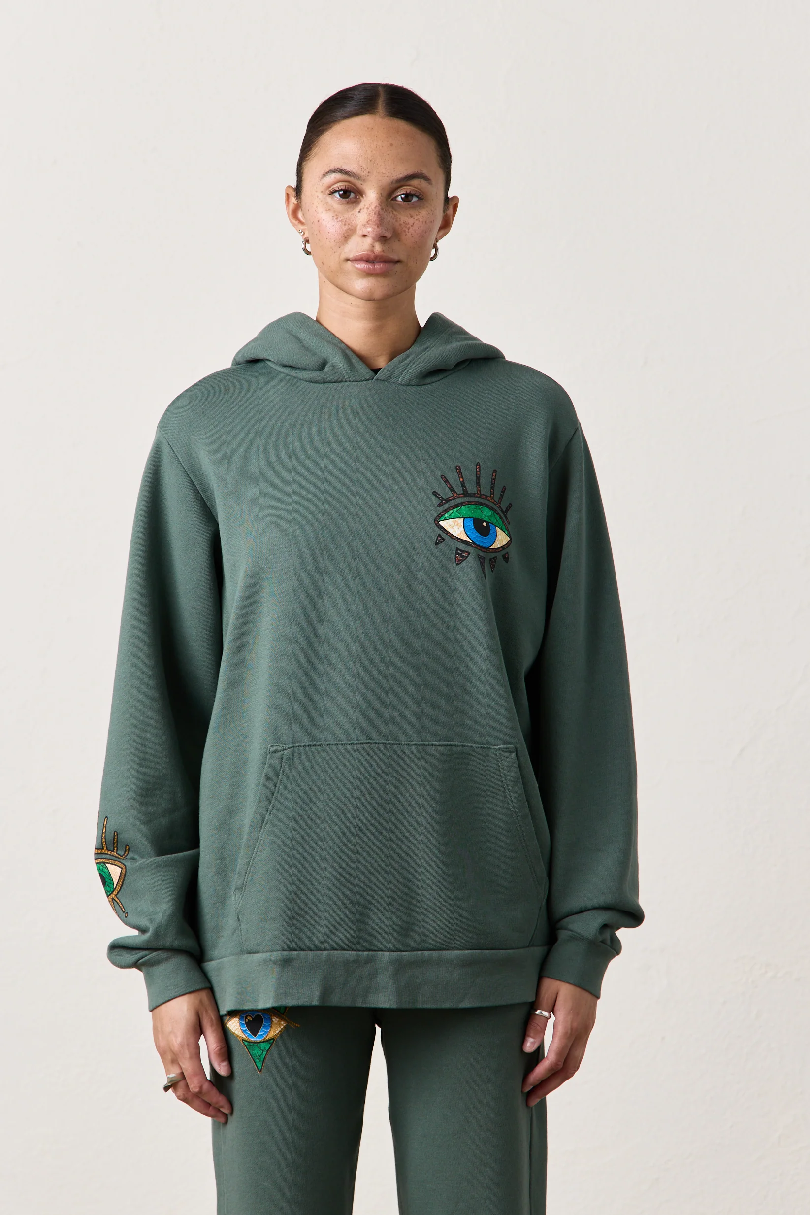 NSF X Jacquie Aiche - Down to Earth Loop Terry Hoodie - Sage - Renuaun