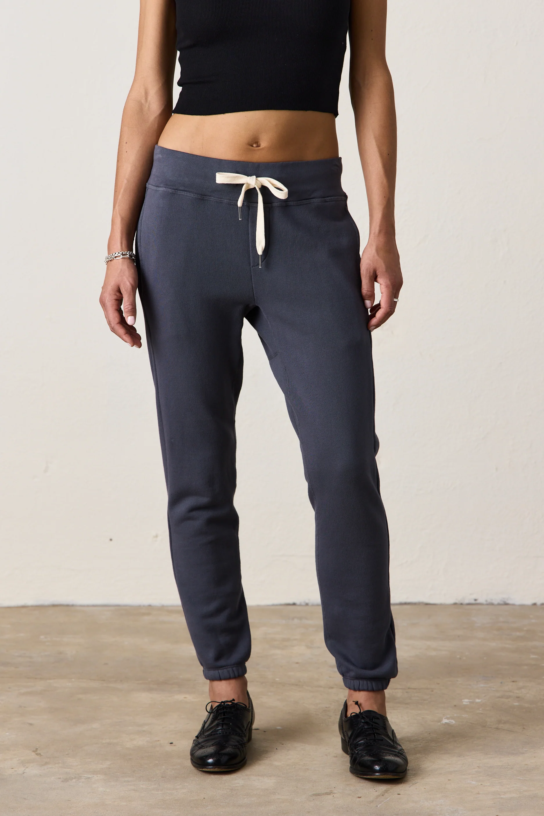 SAYDE SLIM LOOP TERRY SWEATPANT / STEEL GREY - Renuaun