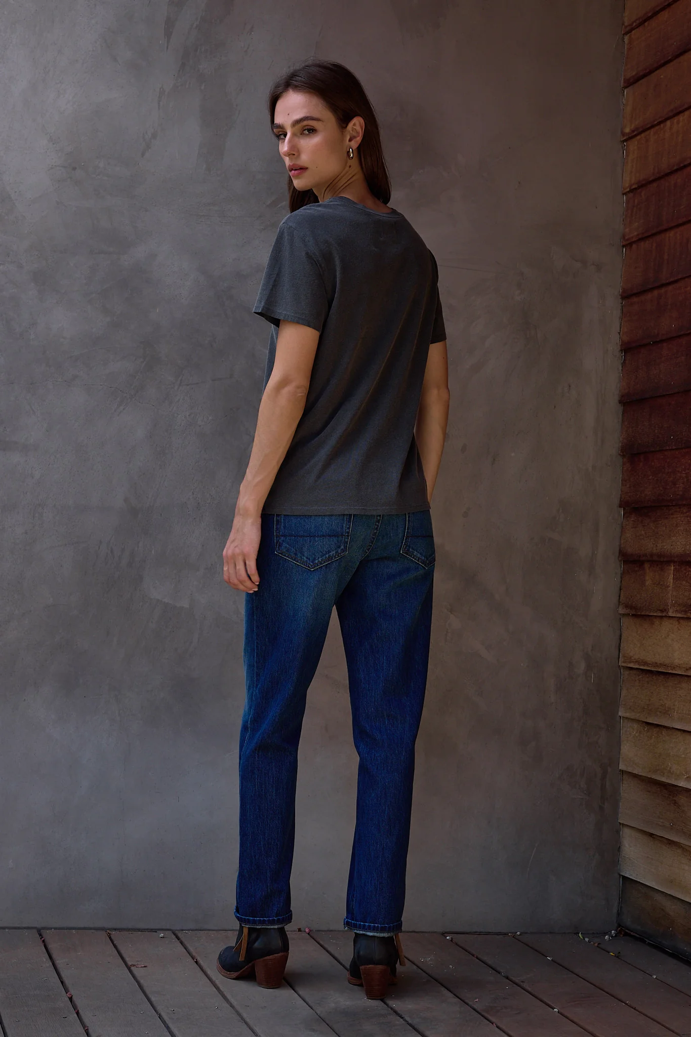 NSF Billy Relaxed Fine Jersey Tee - Faded Black - Renuaun