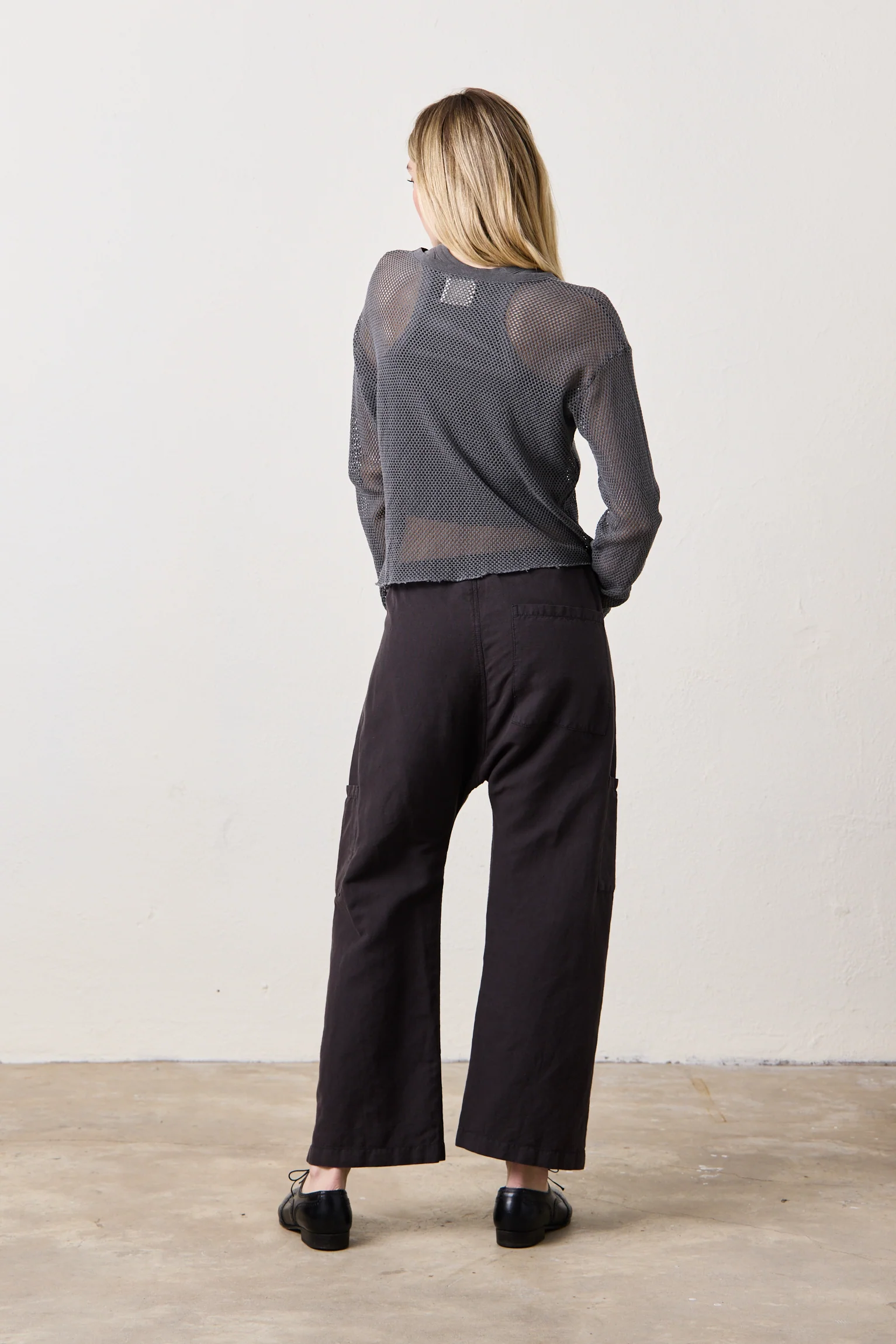 NSF Carlson Linen Cotton Tie Pant - Faded Black - Renuaun