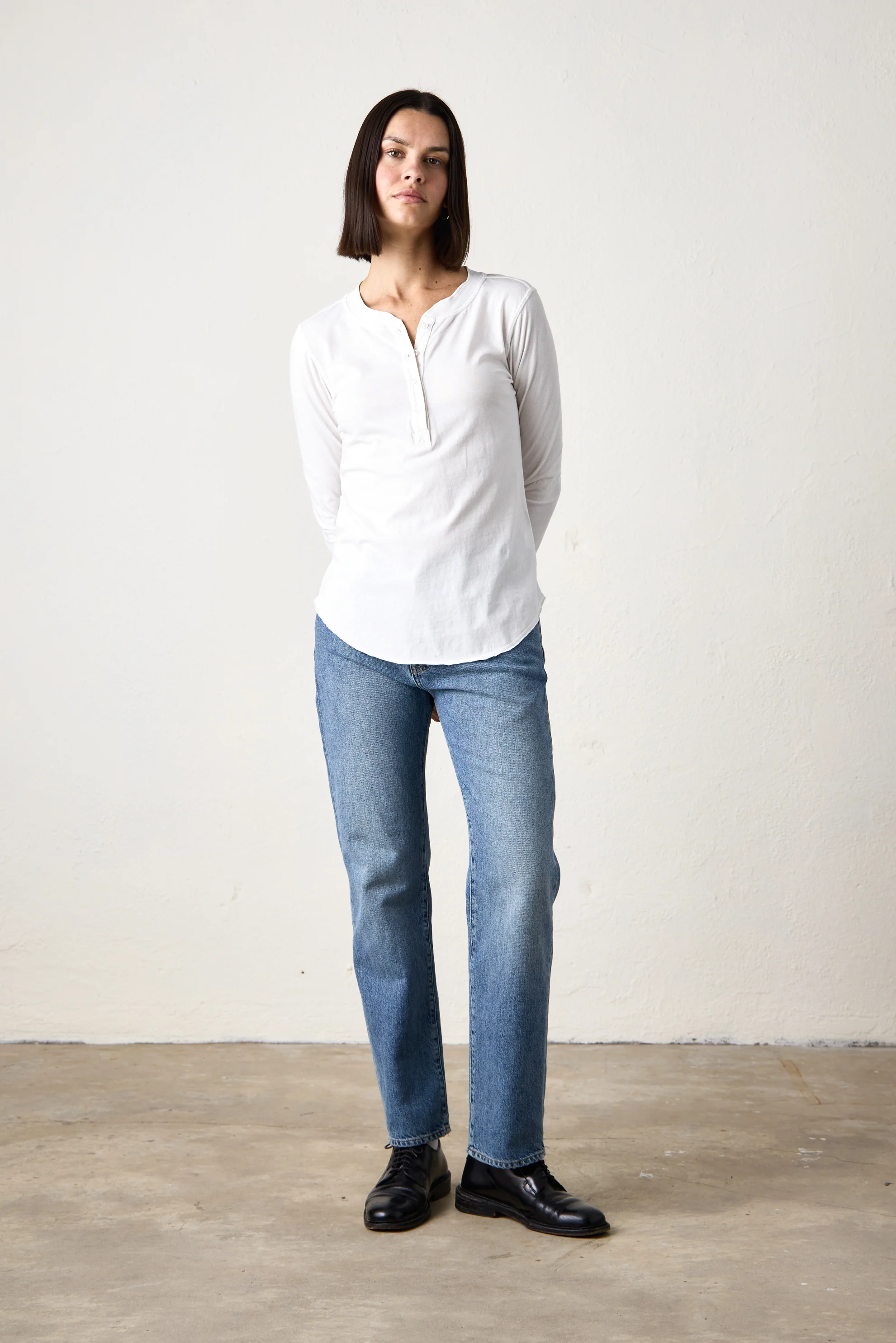 HAL FINE JERSEY HENLEY / SOFT WHITE - Renuaun