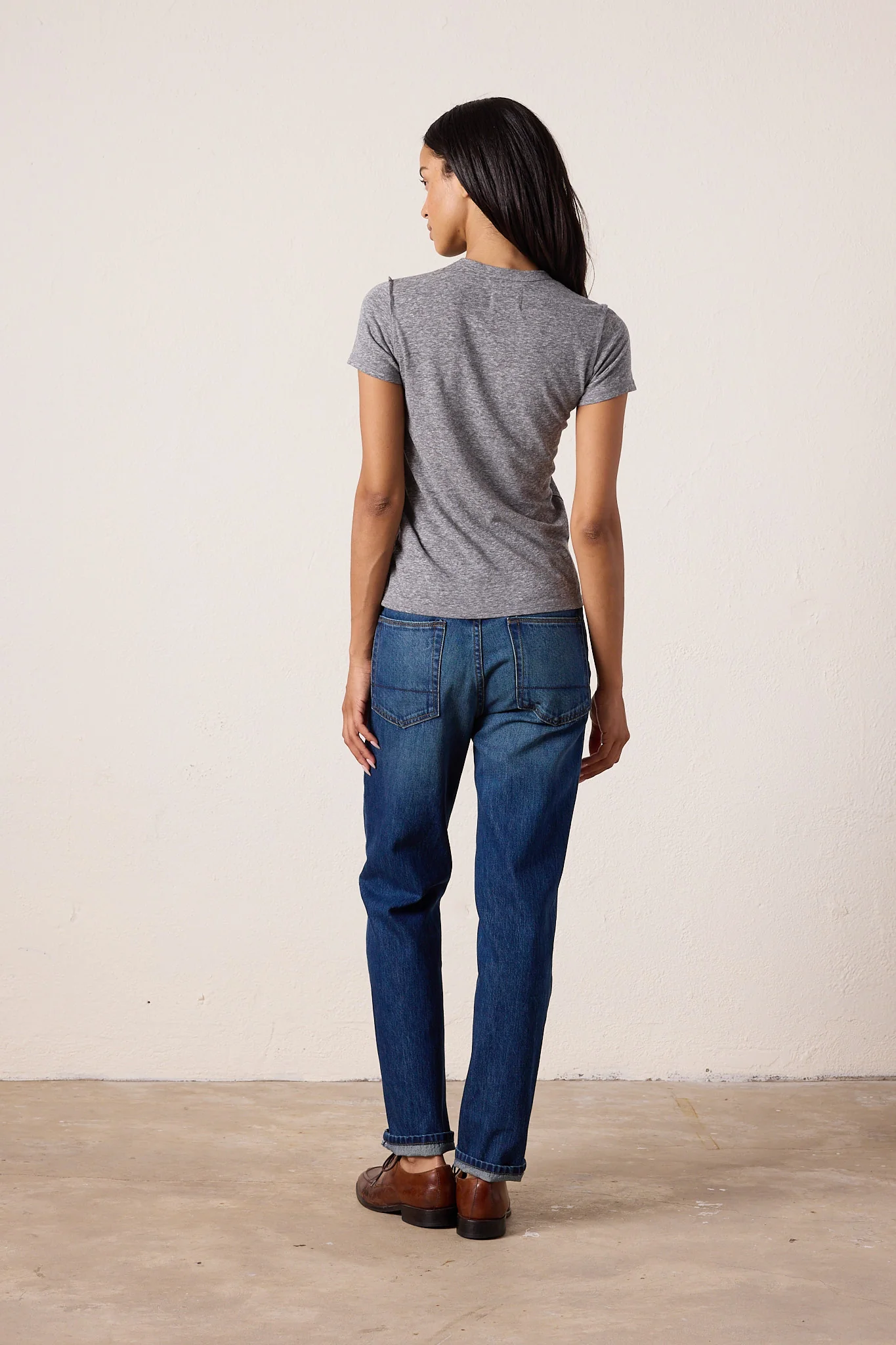 NSF Alessi Shrunken Melange Jersey Tee - Charcoal Heather Gray - Renuaun