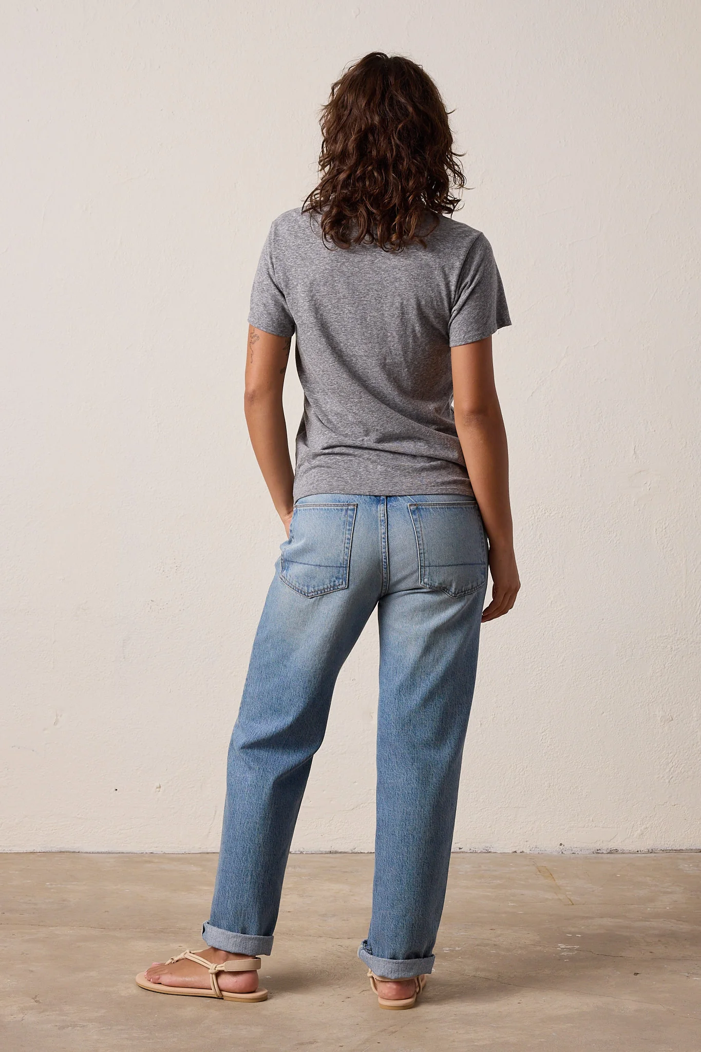 NSF Billy Relaxed Melange Jersey Tee - Charcoal Heather Gray - Renuaun
