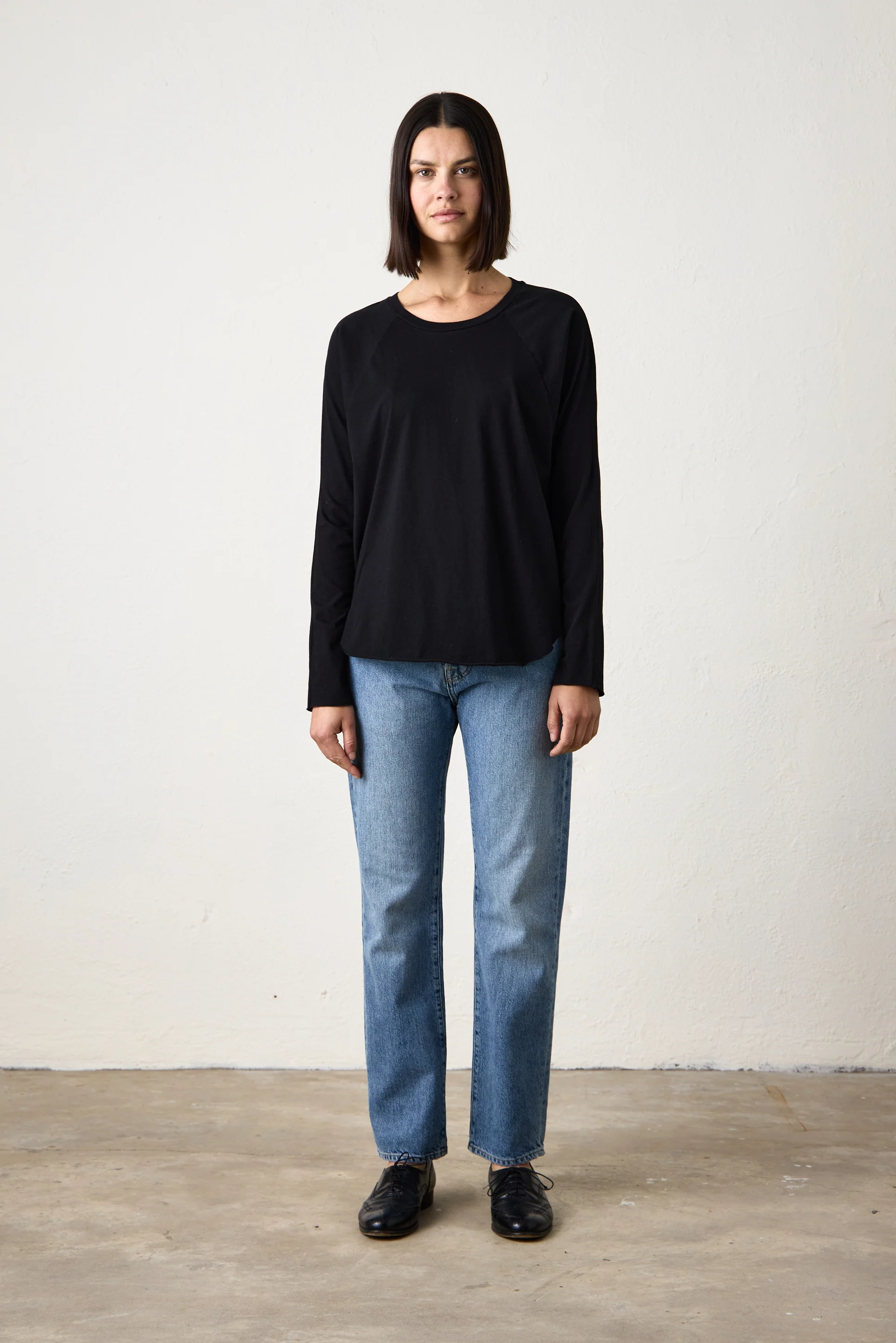 BROCK FINE JERSEY DOLMAN TEE / BLACK - Renuaun
