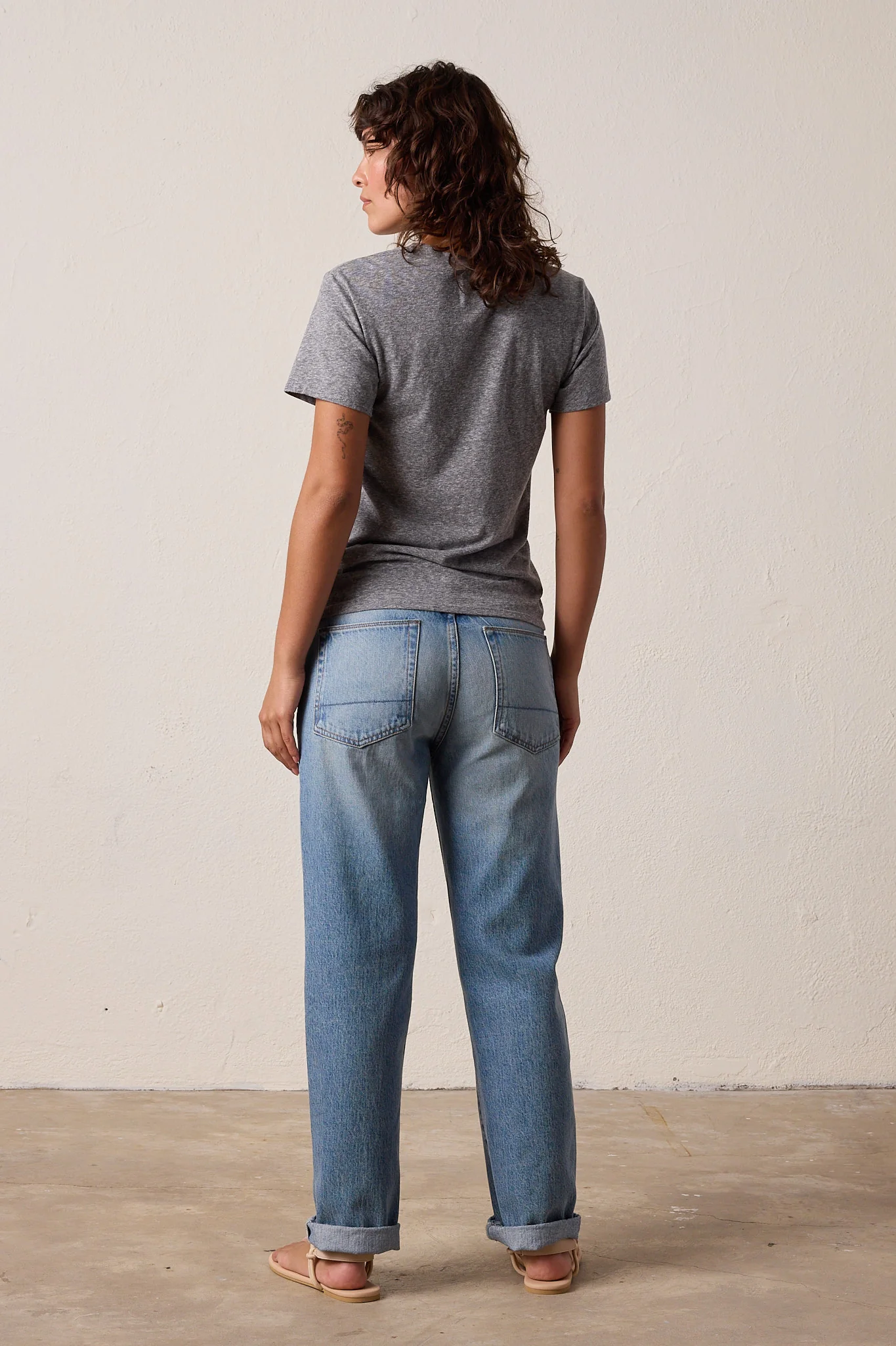 NSF Billy Relaxed Melange Jersey Tee - Charcoal Heather Gray - Renuaun
