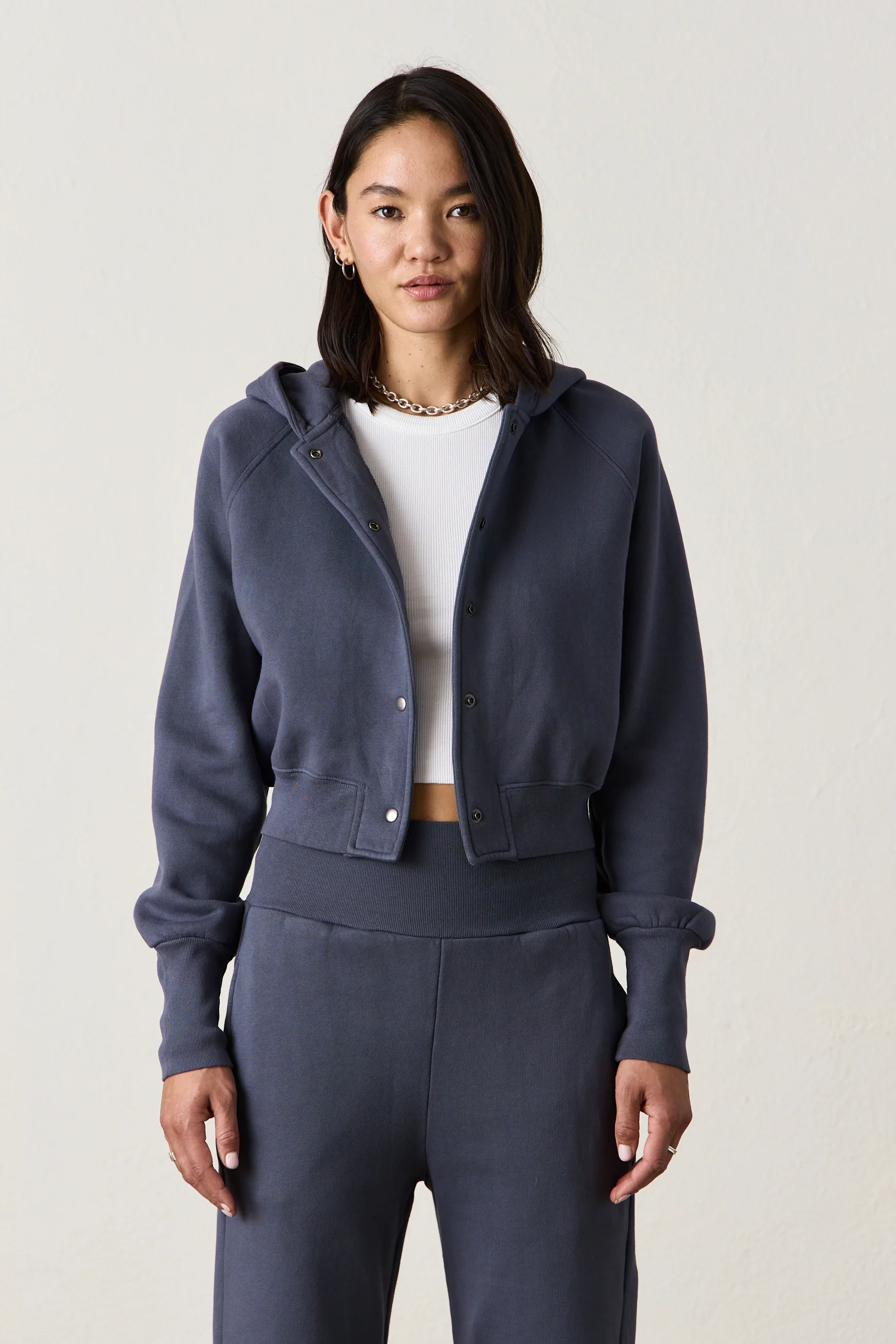 LUZ COZY FLEECE BOMBER JACKET / FUME - Renuaun