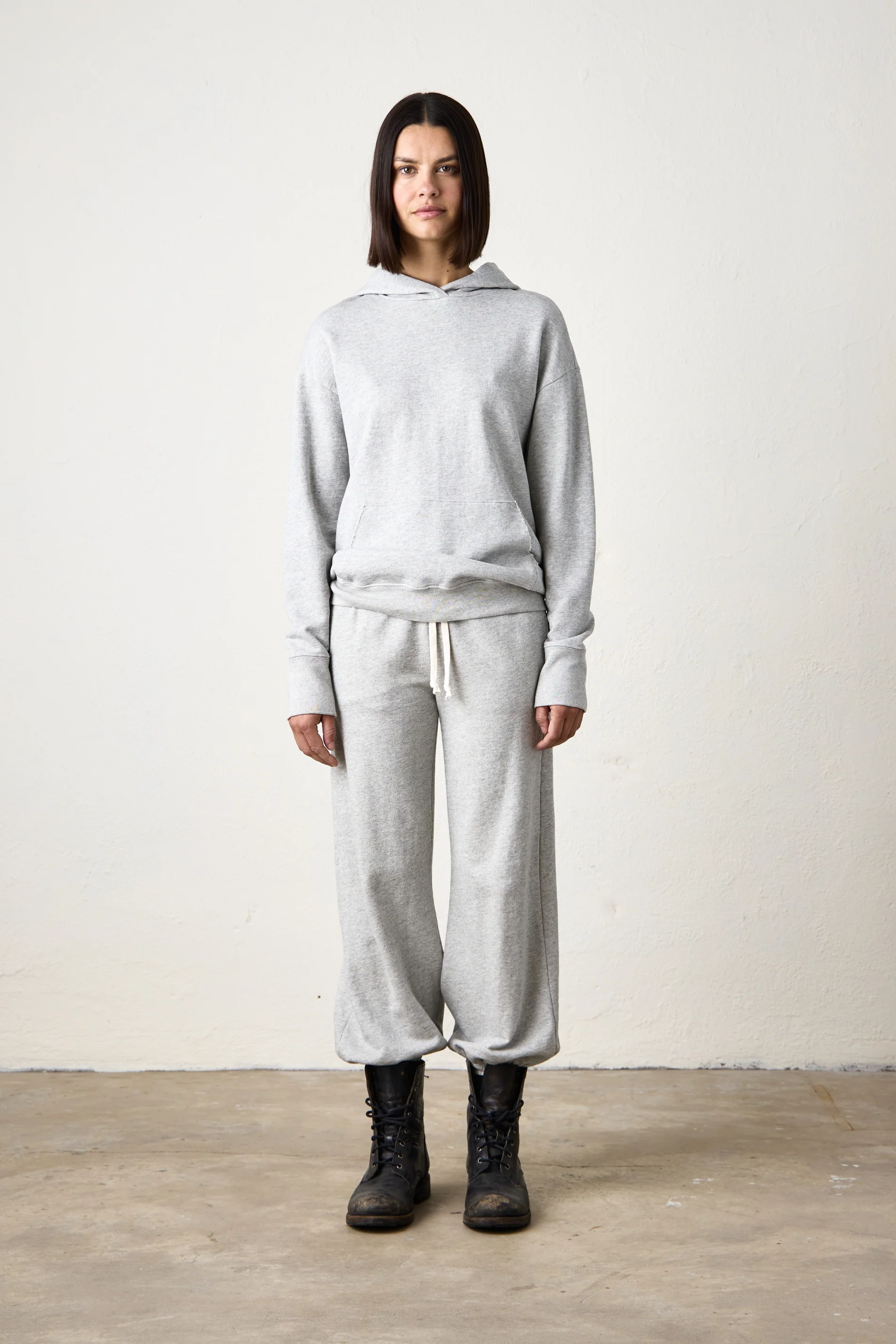 ELLIS RELAXED VINTAGE TERRY HOODY / HEATHER GREY - Renuaun