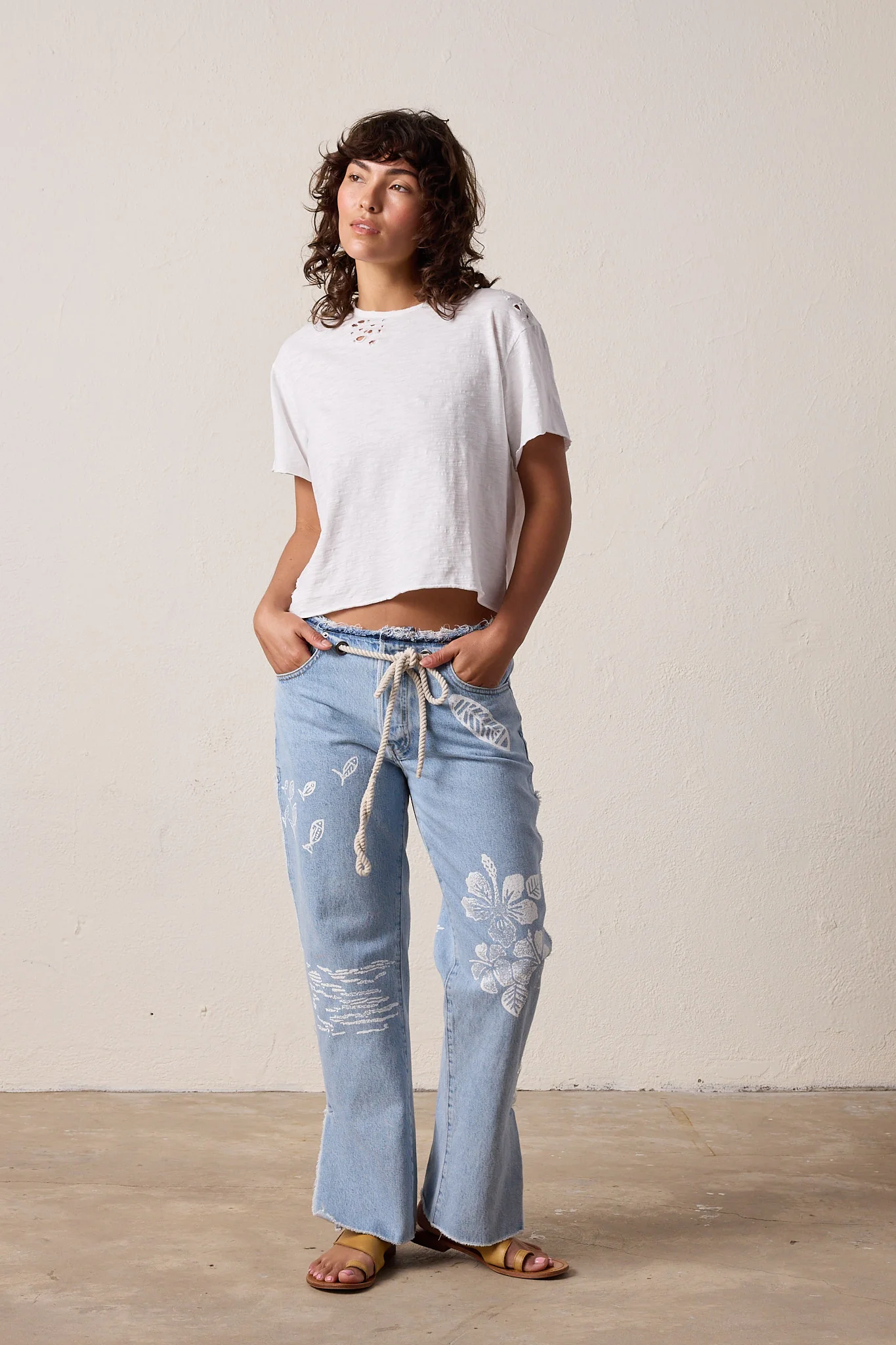 NSF Penny Relaxed Tie Waist Hula Jean - Sunshine Wash - Renuaun