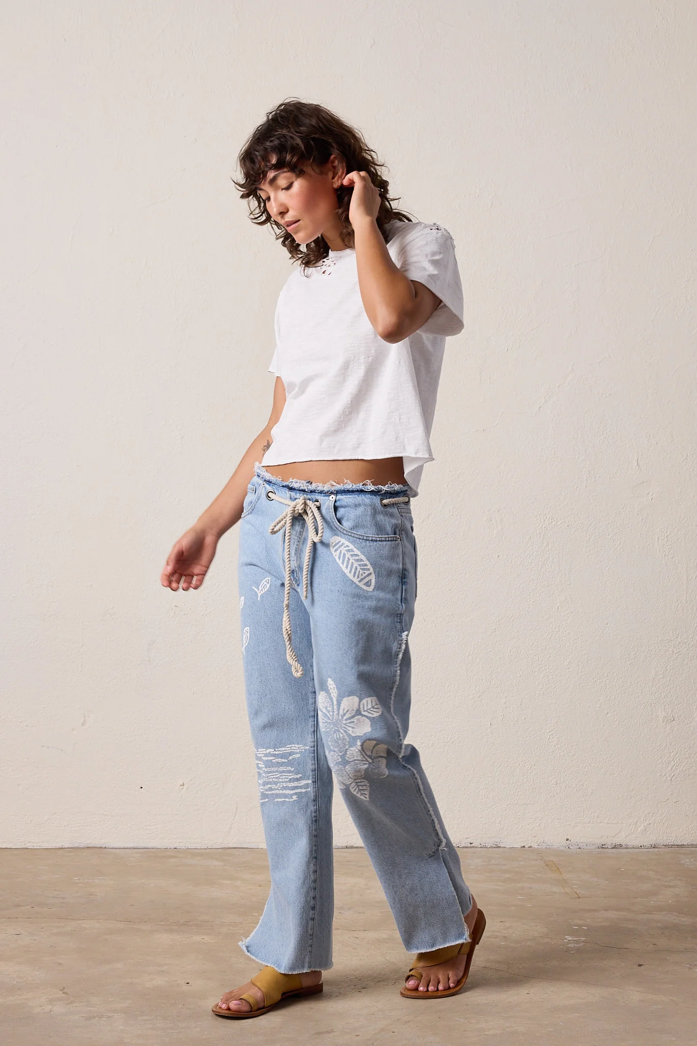 NSF Penny Relaxed Tie Waist Hula Jean - Sunshine Wash - Renuaun
