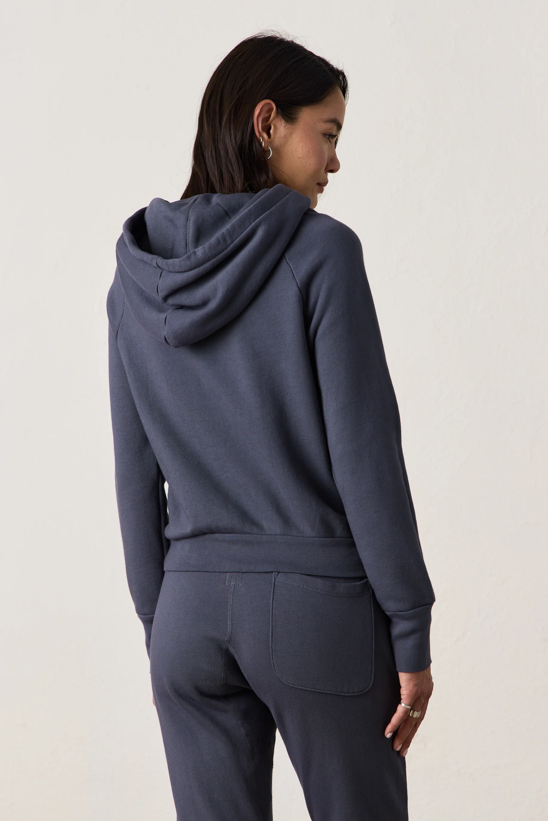 LISSE FITTED LOOP TERRY HOODY / STEEL GREY - Renuaun