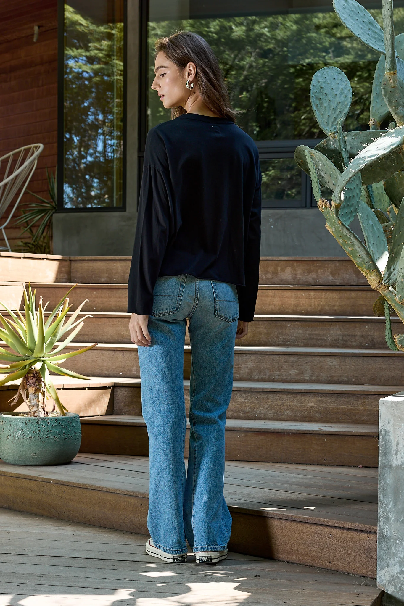 NSF Loffler Fine Jersey Boxy Tee - Black - Renuaun