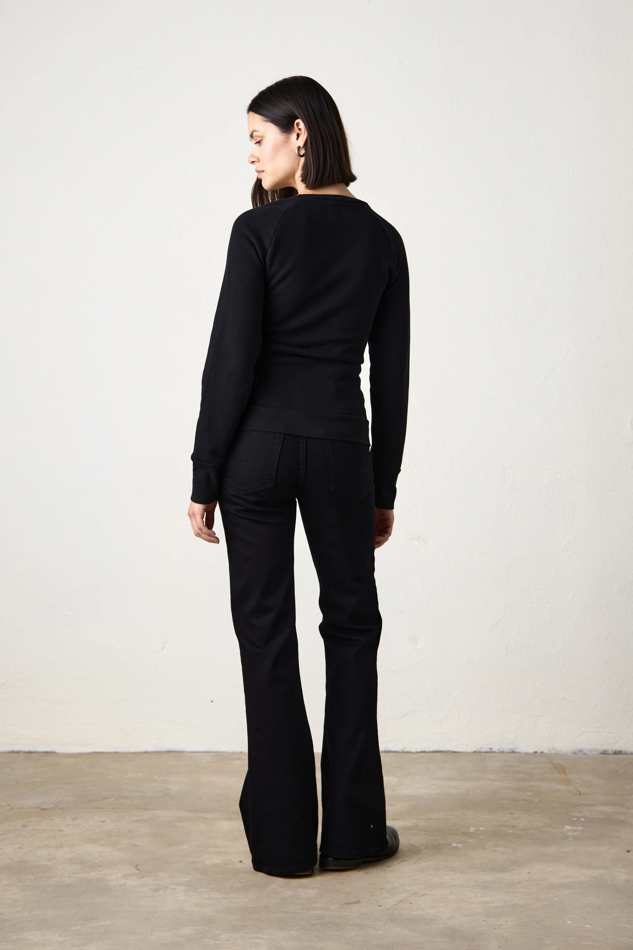 NSF Elio Corset Loop Terry Crew - Black - Renuaun