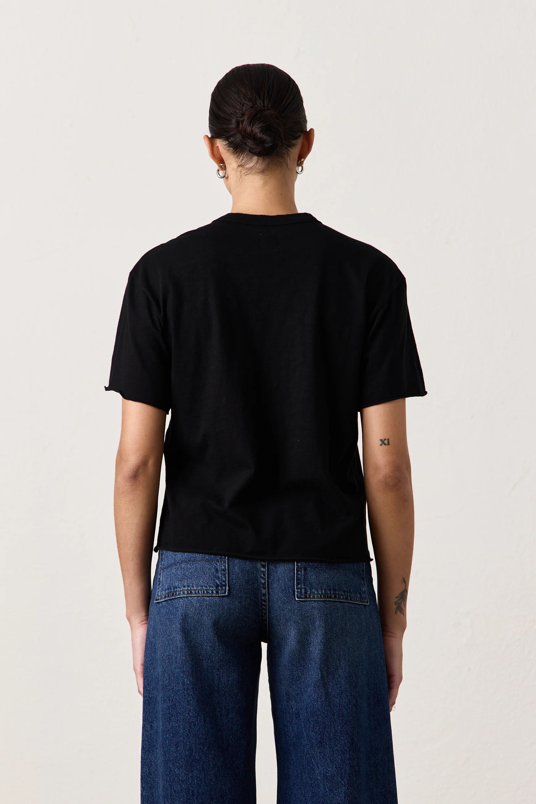 HARPER BOXY SLUB JERSEY TEE / BLACK - Renuaun