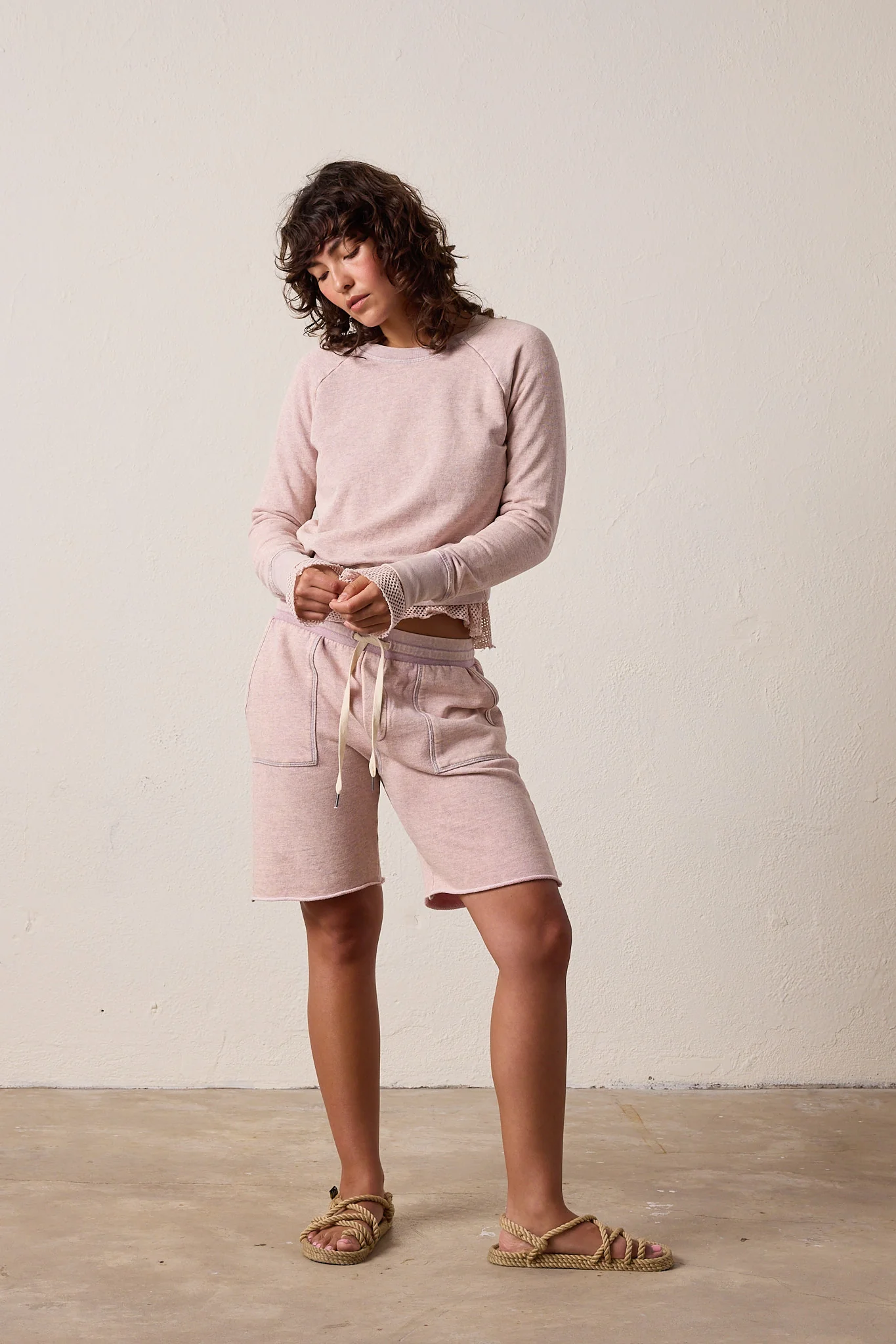 NSF Saguro Chic Vintage Terry Sweatshirt - Pink Perl Heather - Renuaun