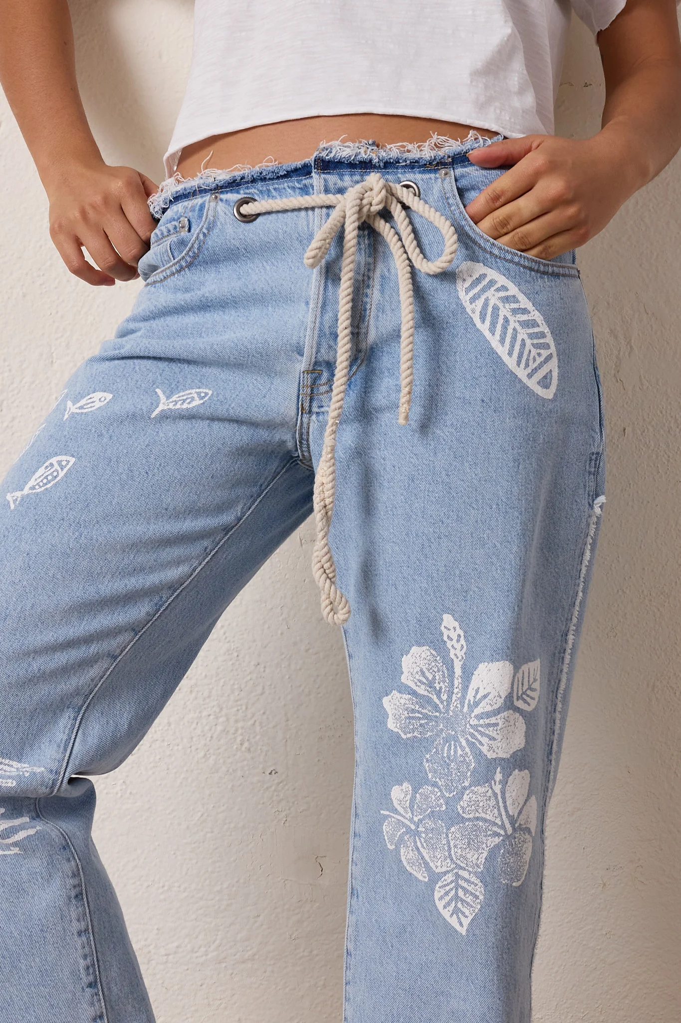 NSF Penny Relaxed Tie Waist Hula Jean - Sunshine Wash - Renuaun