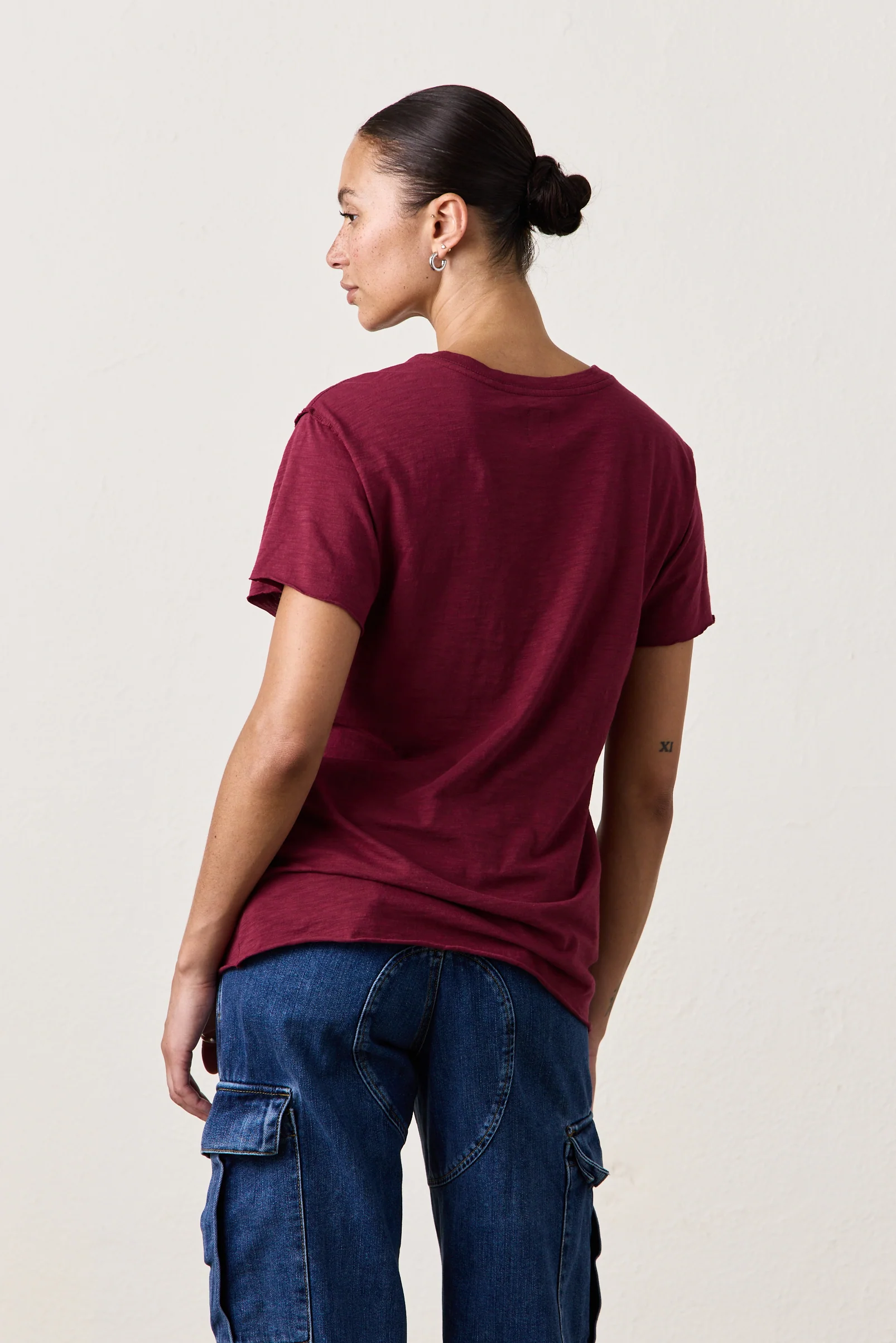 MOORE RELAXED SLUB JERSEY TEE/ DARK CHERRY - Renuaun
