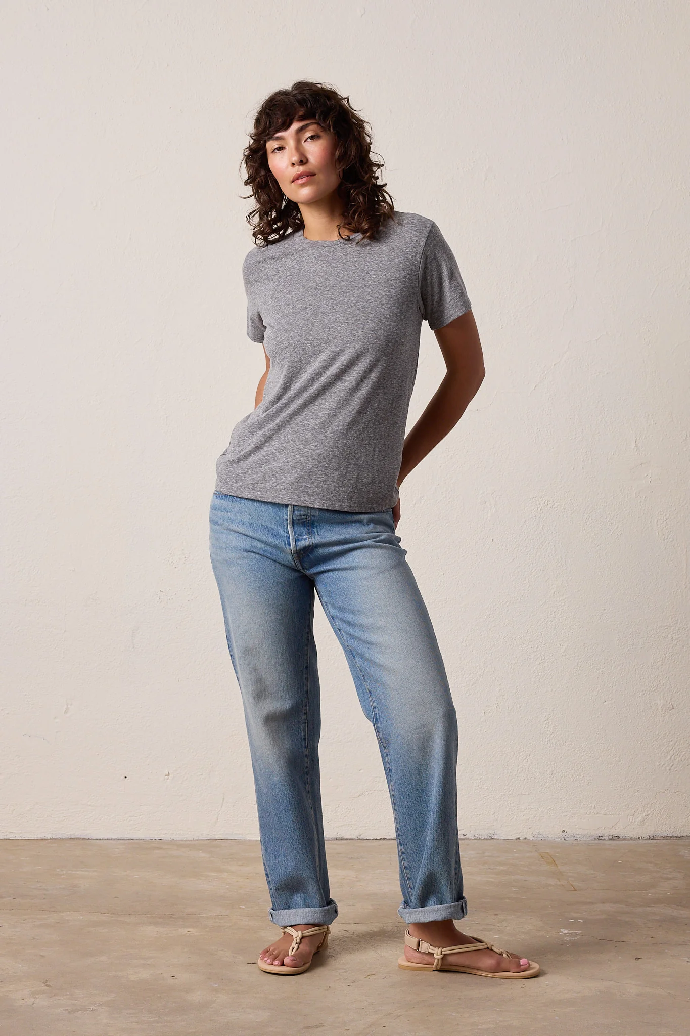 NSF Billy Relaxed Melange Jersey Tee - Charcoal Heather Gray - Renuaun