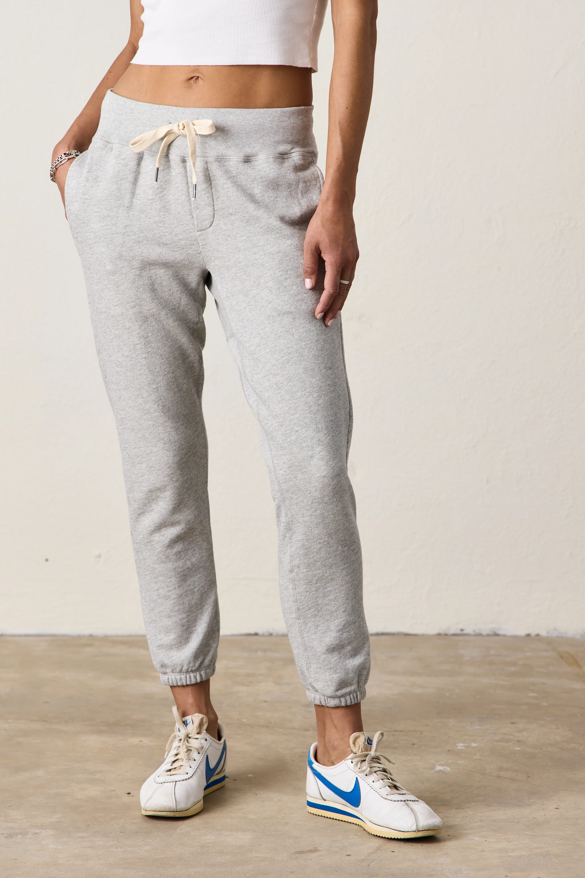 SAYDE SLIM VINTAGE TERRY SWEATPANT / HEATHER GREY - Renuaun