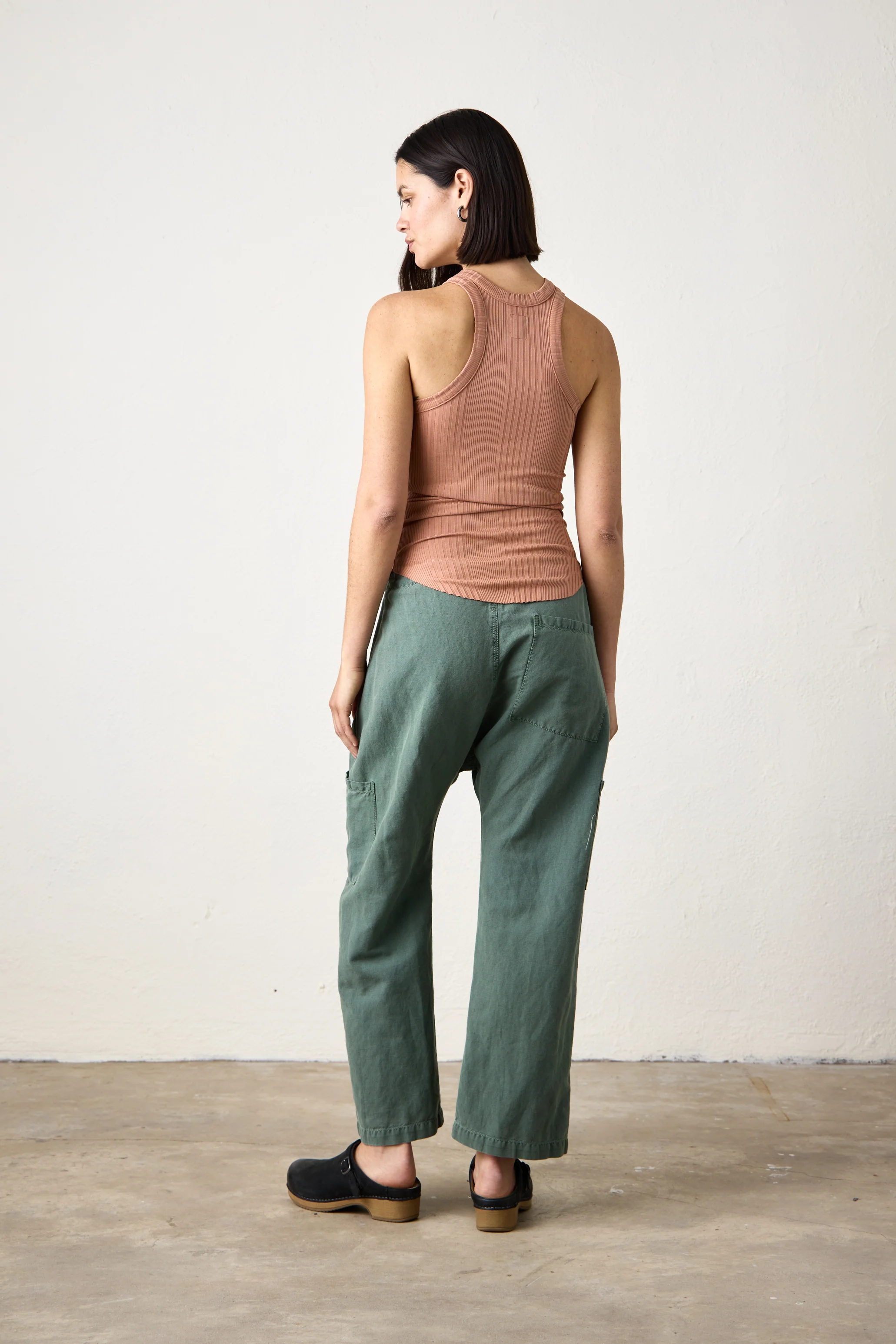 ALEXA FITTED VARIEGATED RIB TANK / ITALIAN CLAY - Renuaun
