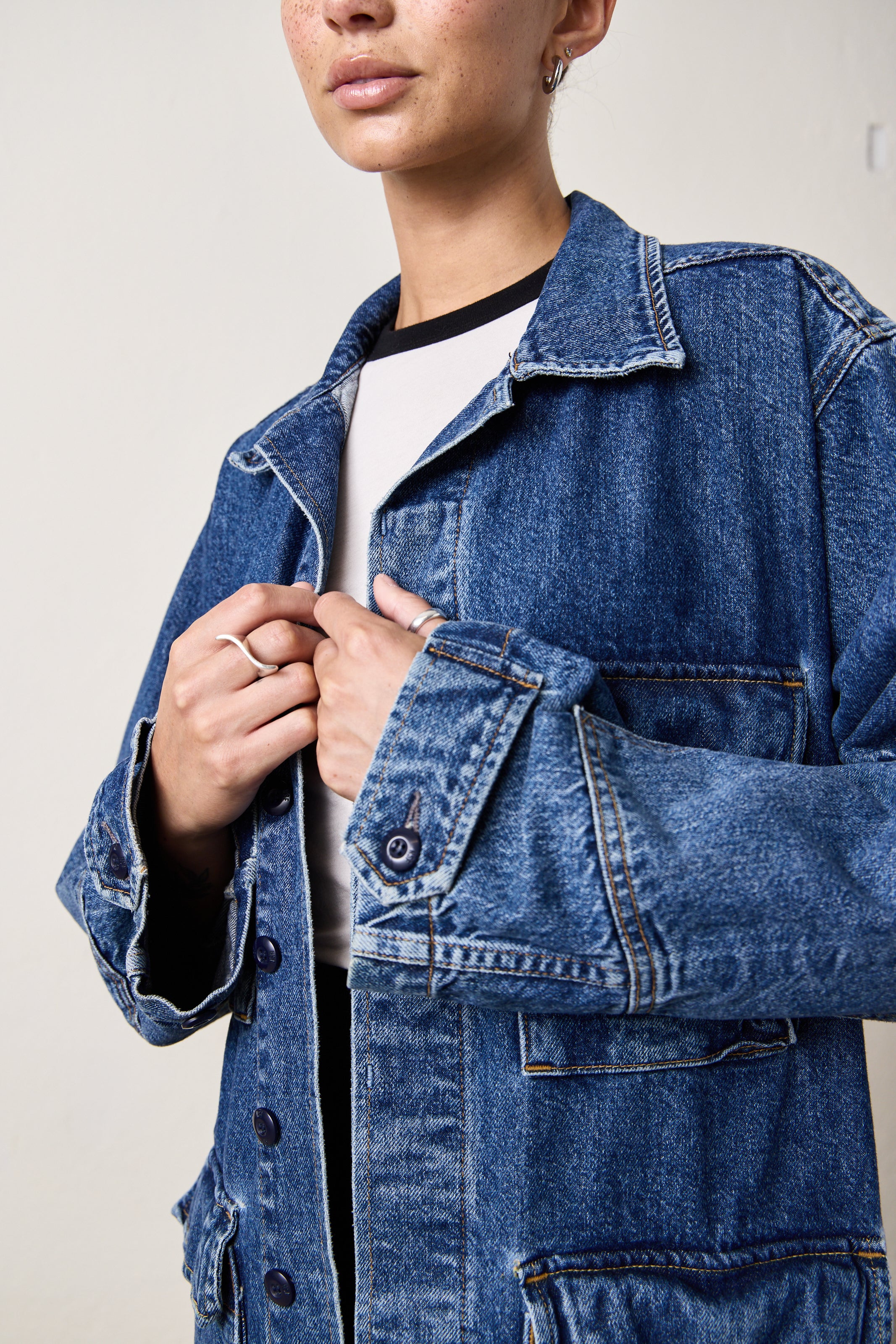 ROMEO OVERSIZED DENIM JACKET / BARNES WASH - Renuaun