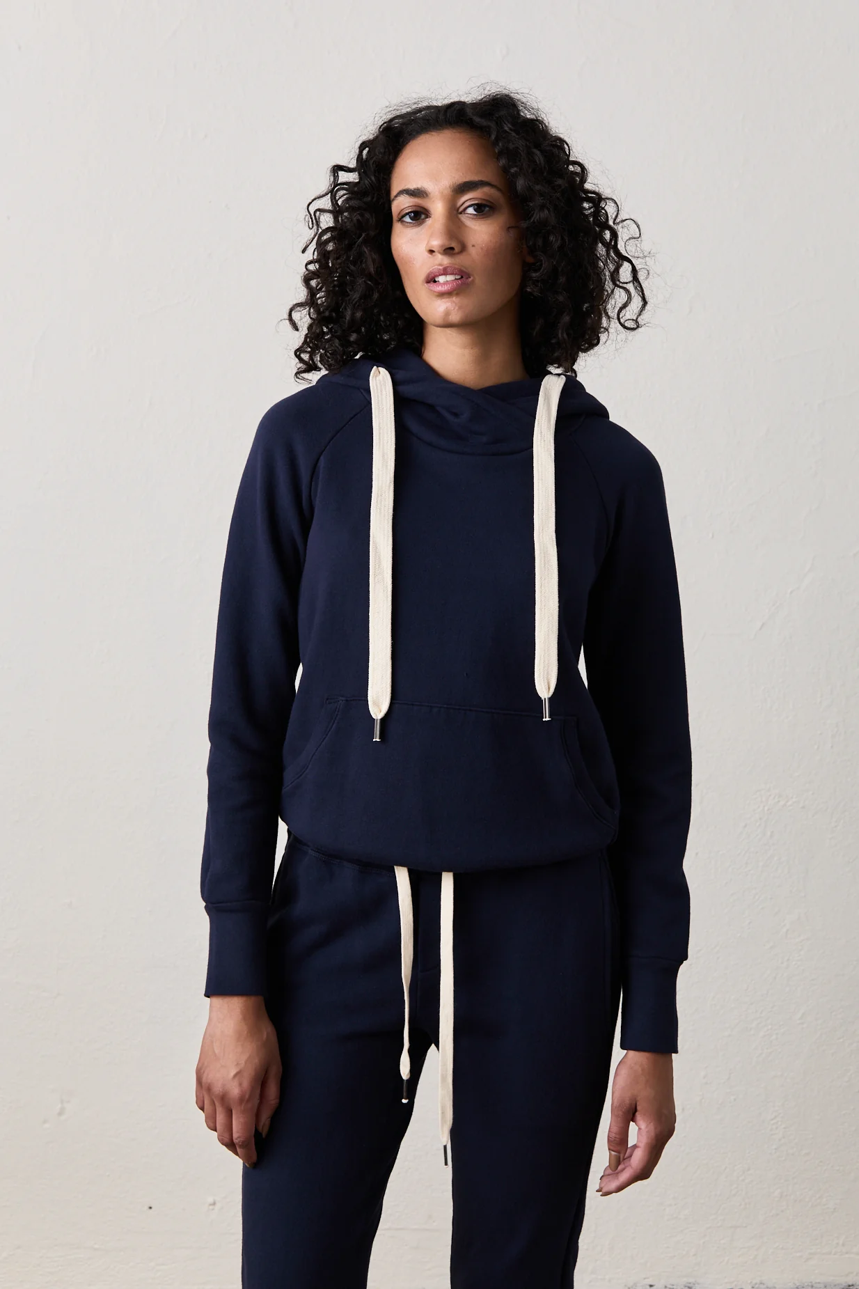 NSF Lisse Fitted Loop Terry Hoodie - Ink - Renuaun
