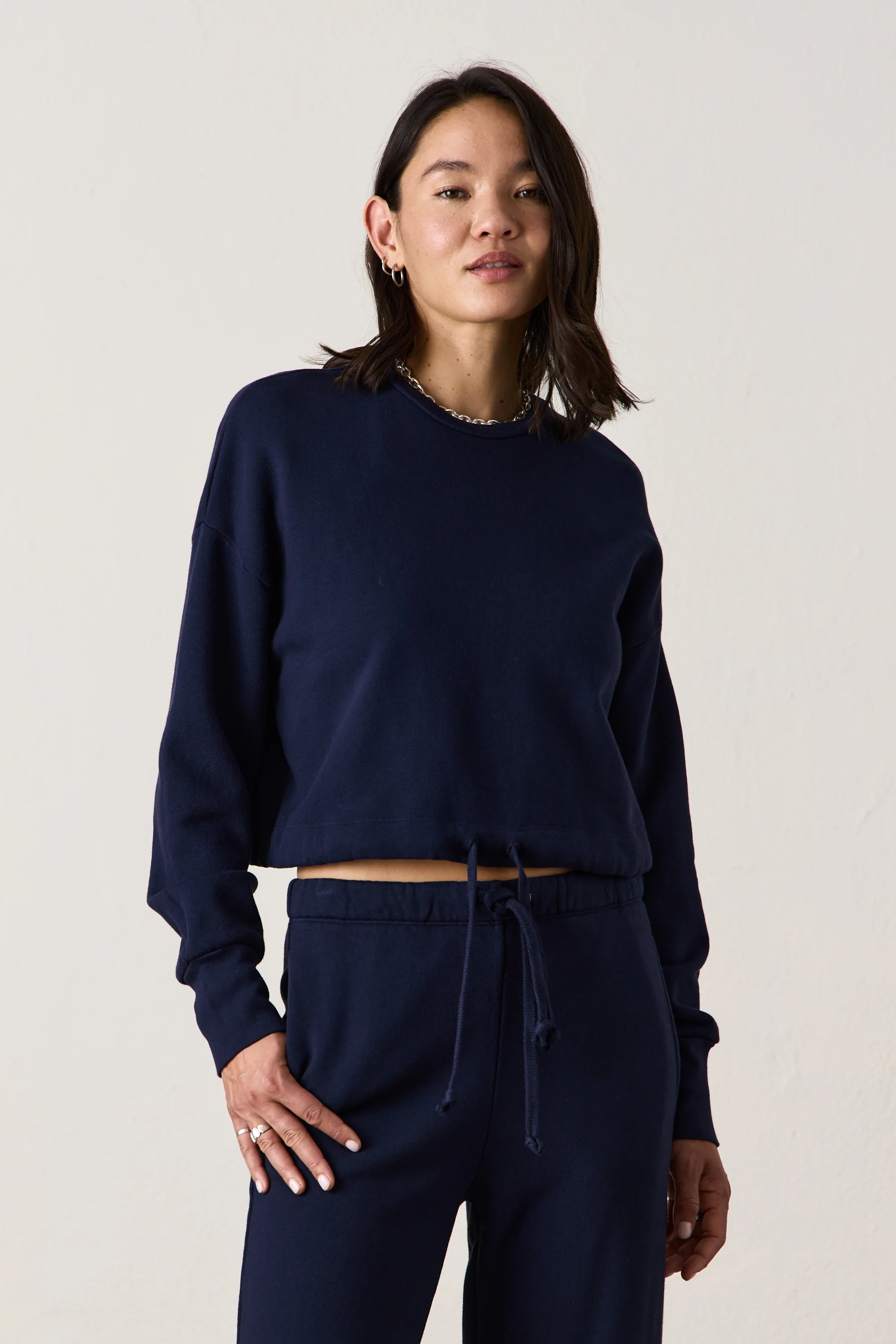NSF Zuma Cinch Waist Loop Terry Sweatshirt - Ink - Renuaun