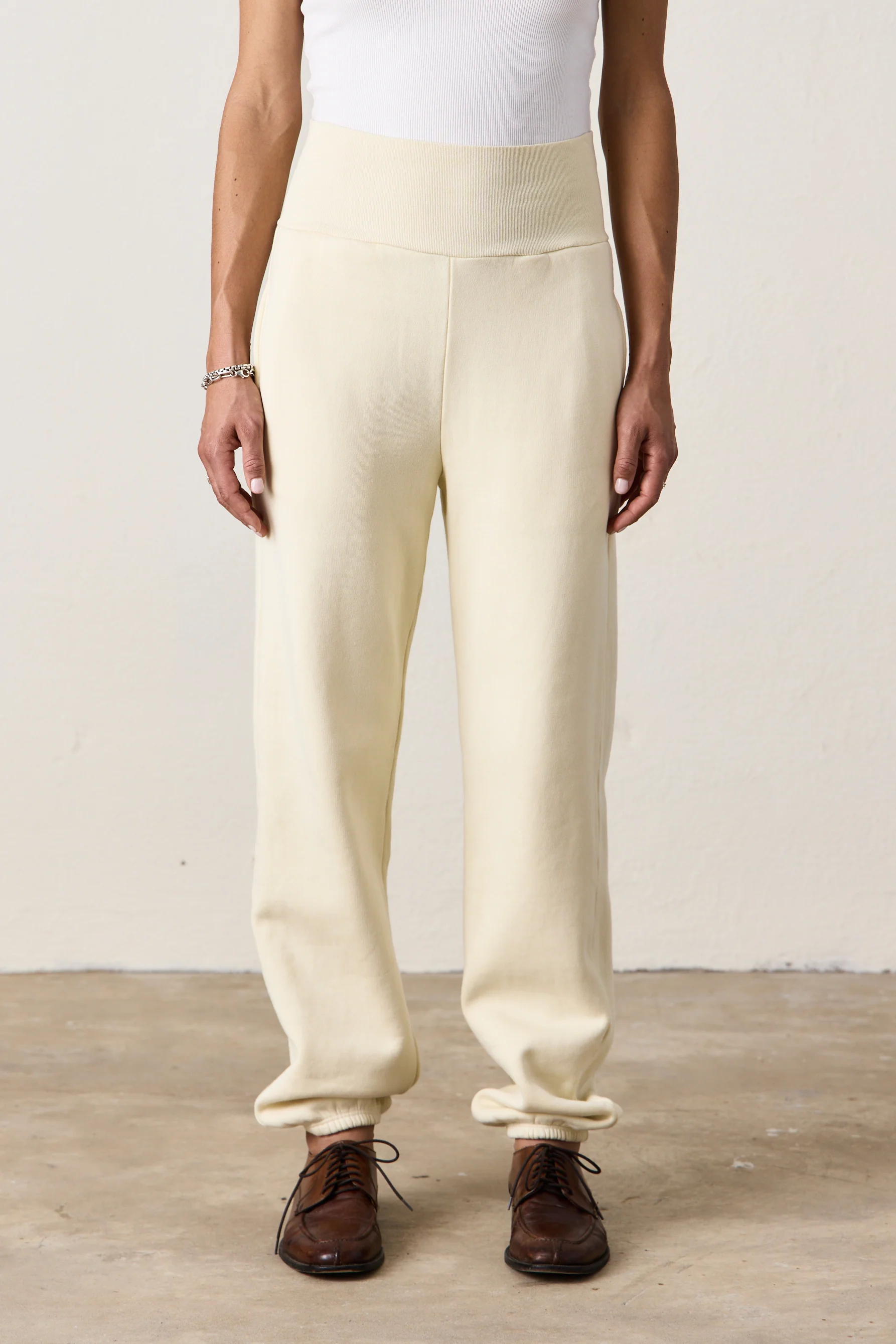 BLAKES RIB WAISTED COZY FLEECE SWEATPANT / VETTE - Renuaun