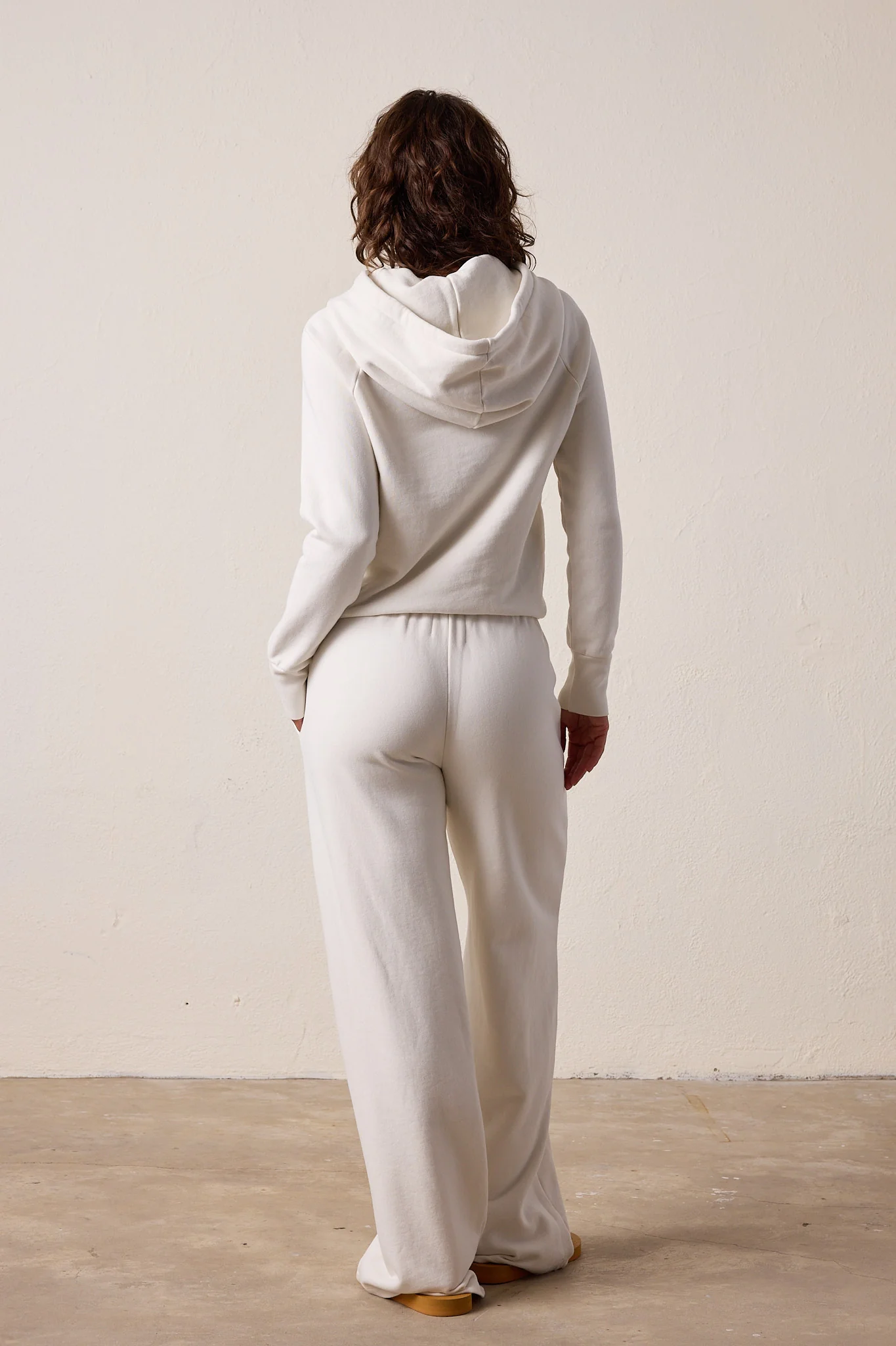 NSF Lisse Fitted Loop Terry Hoodie - Soft White - Renuaun
