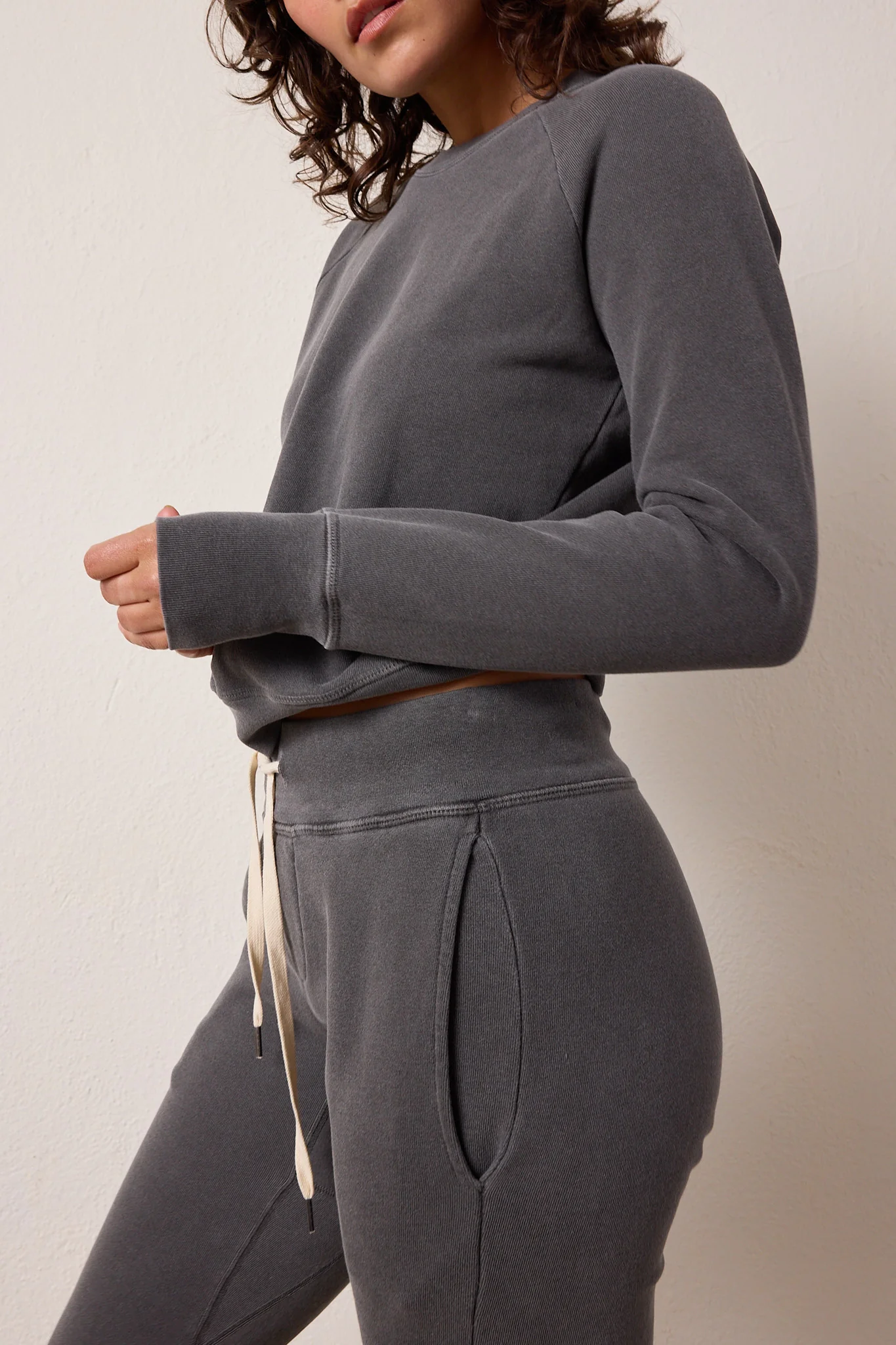 NSF Saguro Chic Loop Terry Sweatshirt - Faded Black - Renuaun