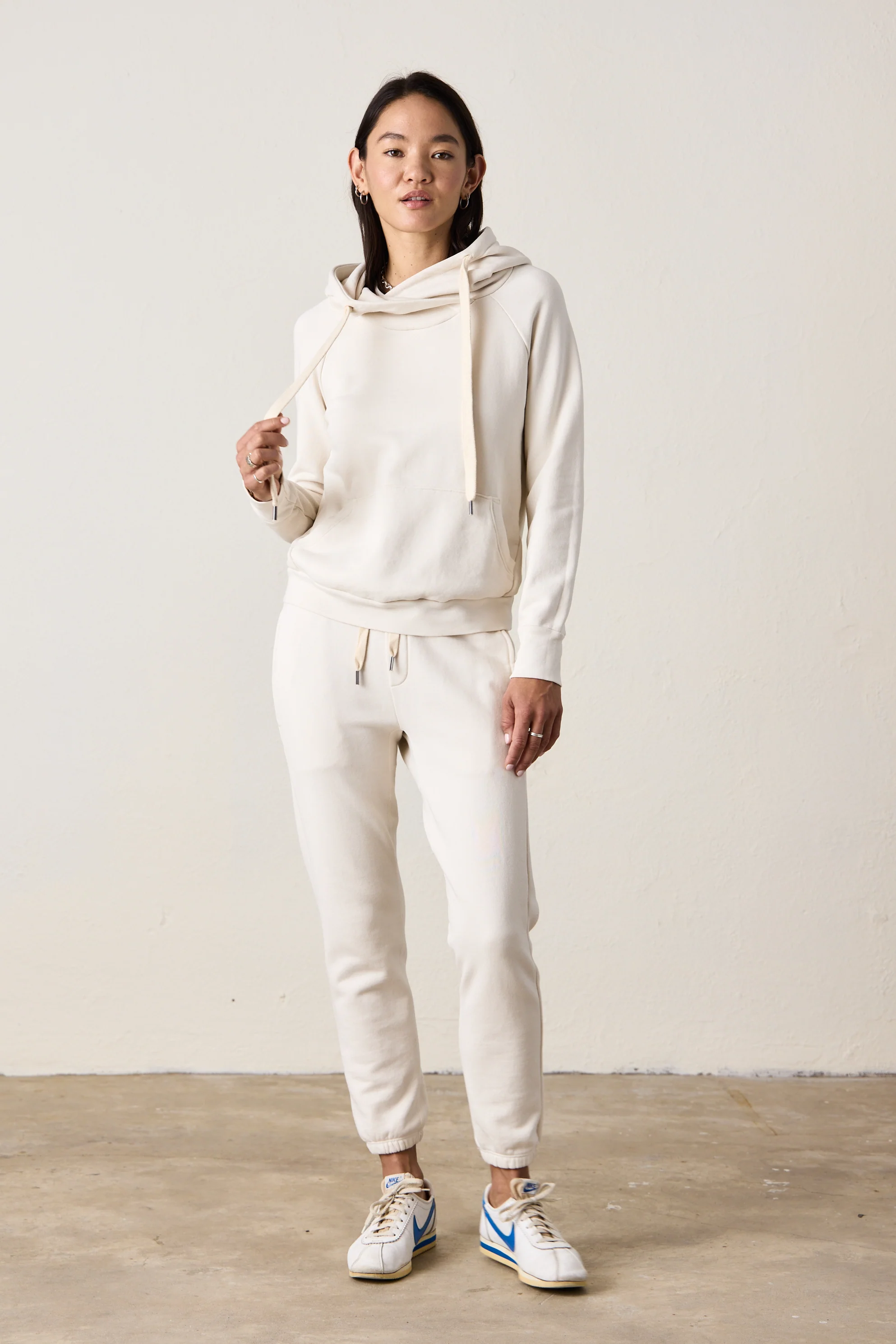 NSF Sayde Slim Loop Terry Sweatpant - Ivory - Renuaun