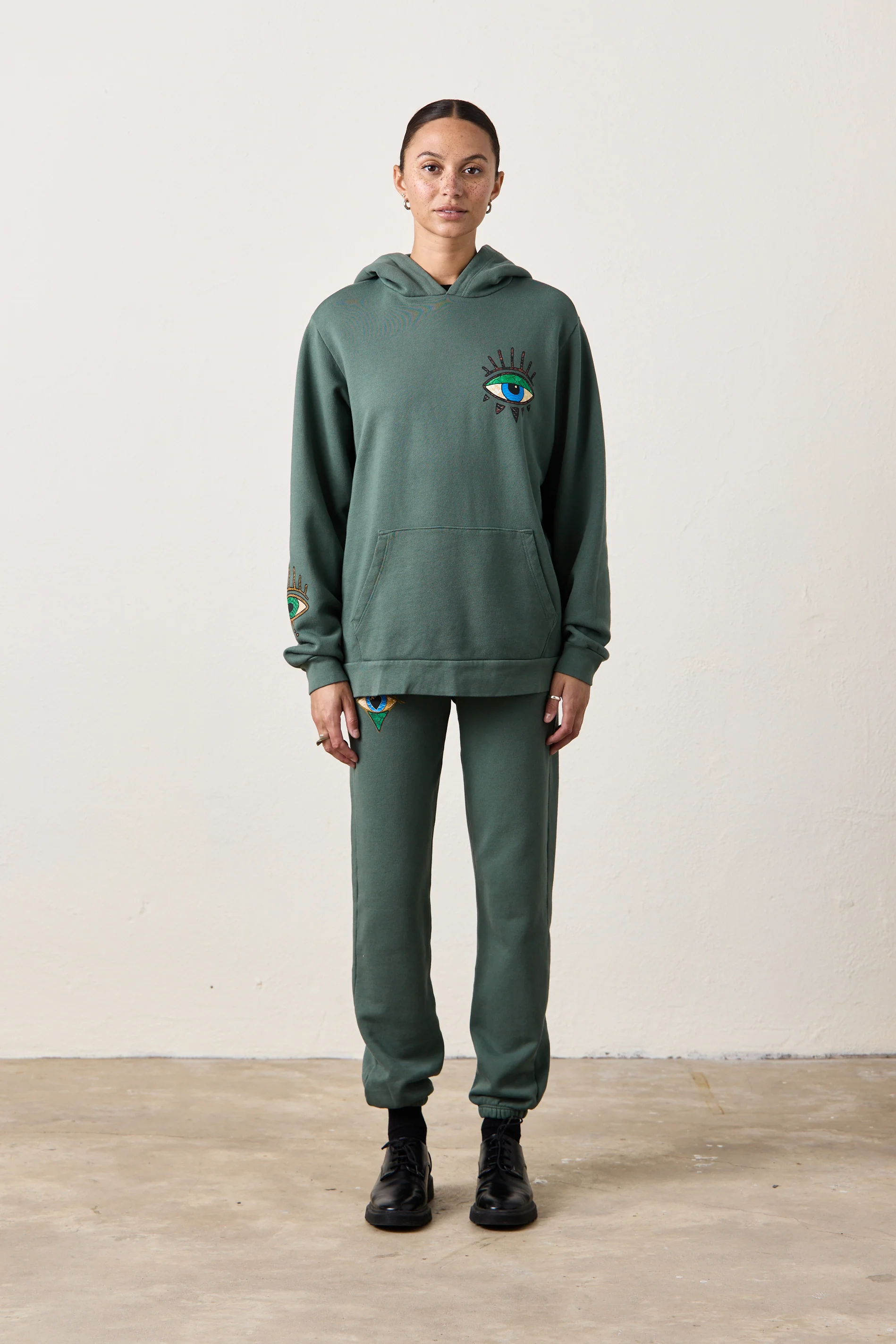 NSF X Jacquie Aiche - Down to Earth Loop Terry Hoodie - Sage - Renuaun