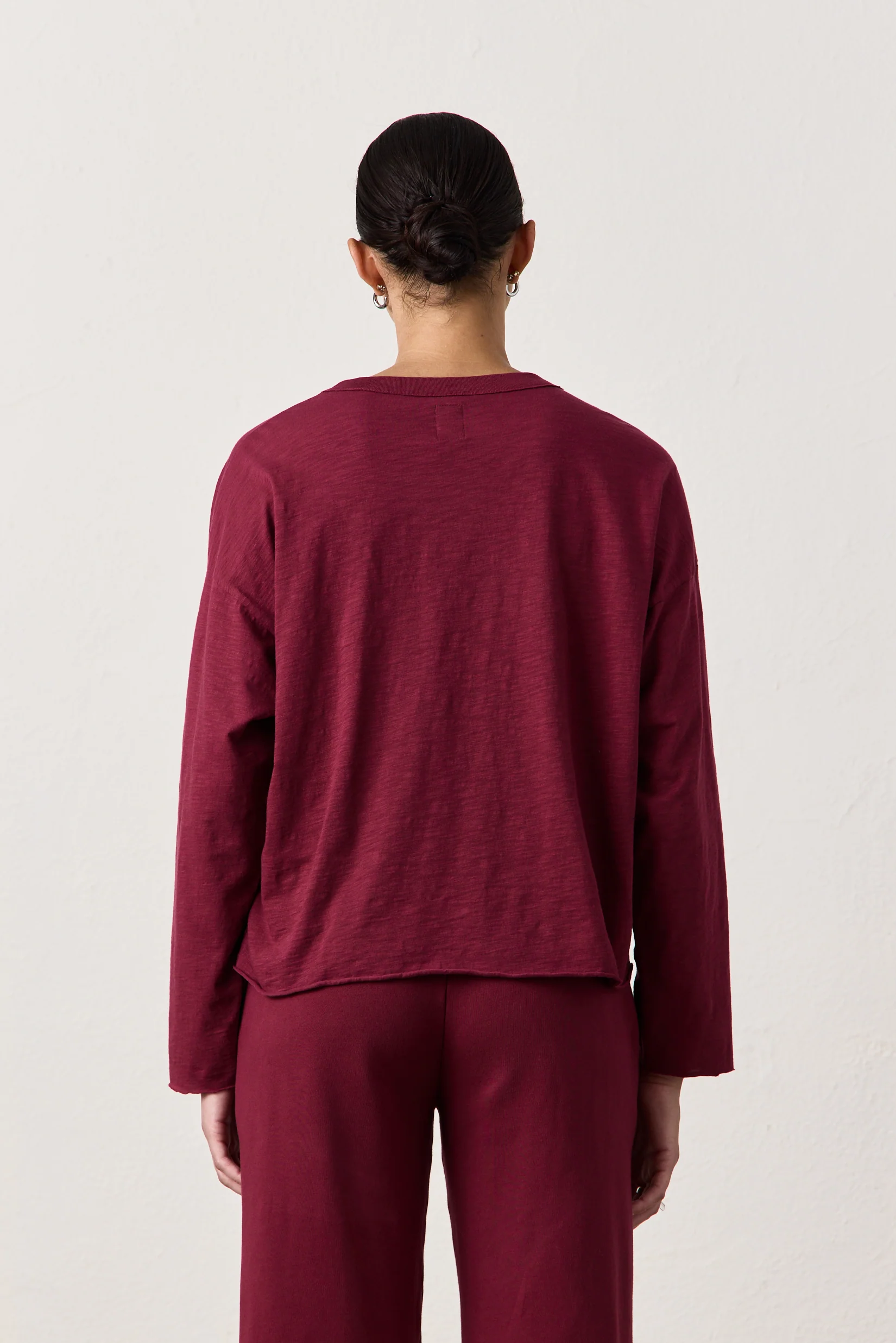 LOFFLER SLUB JERSEY BOXY TEE / DARK CHERRY - Renuaun