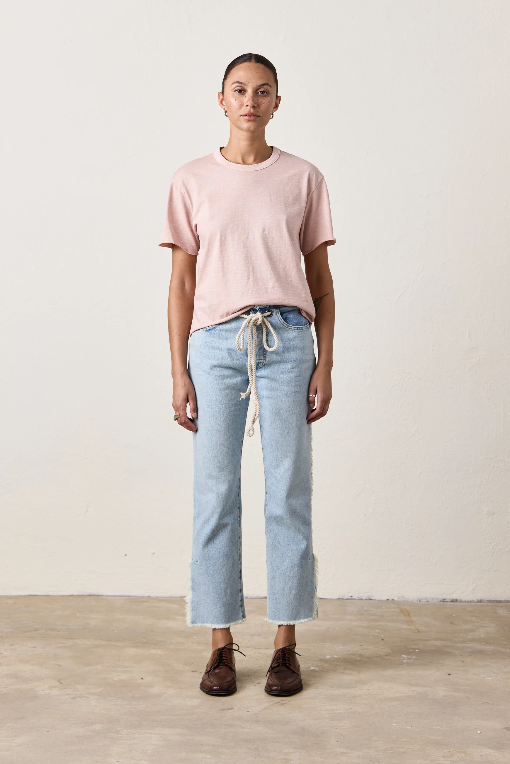HARPER BOXY SLUB JERSEY TEE / ROSY - Renuaun