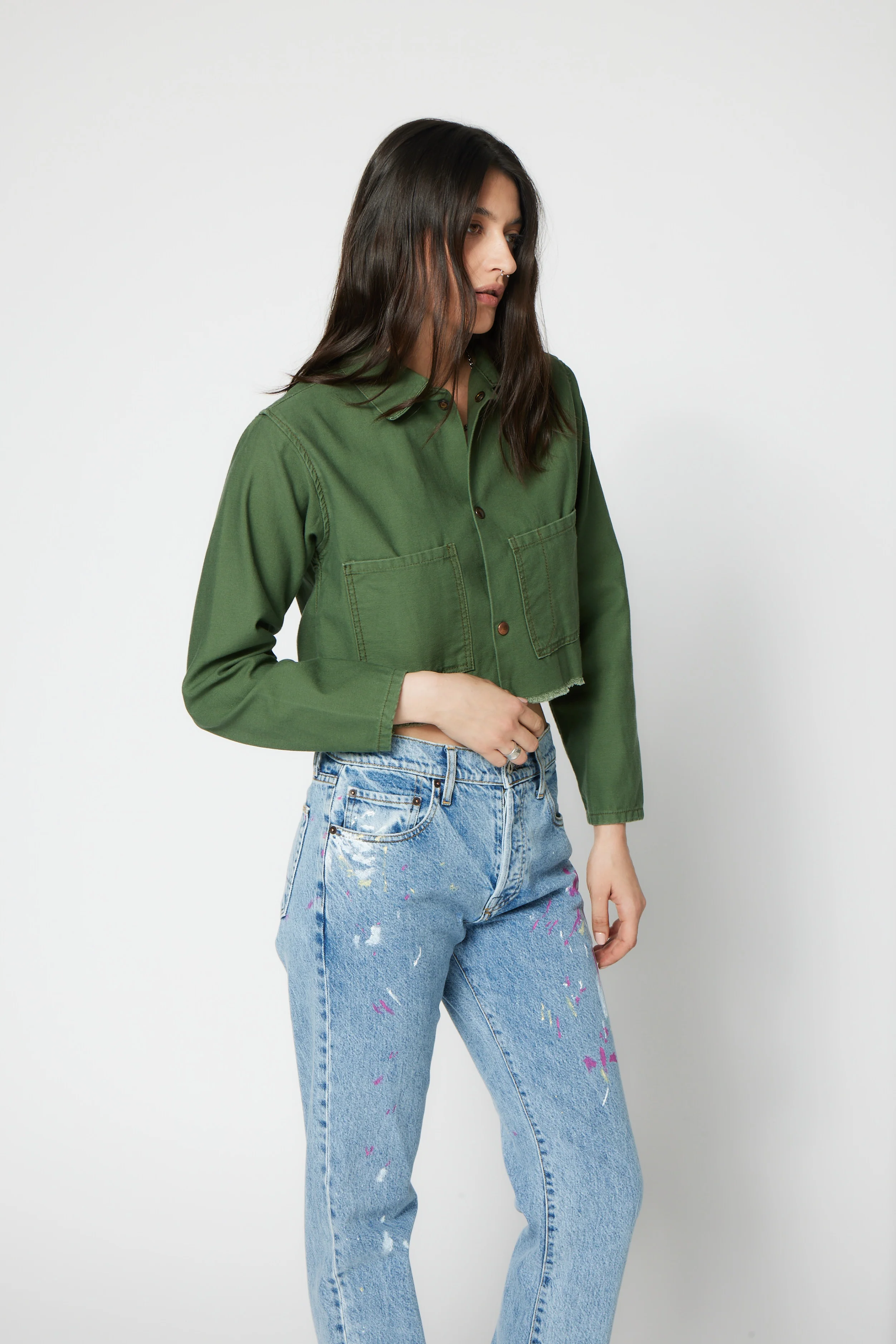 NSF SRPLS Cut Off Chore Coat - Sage - Renuaun