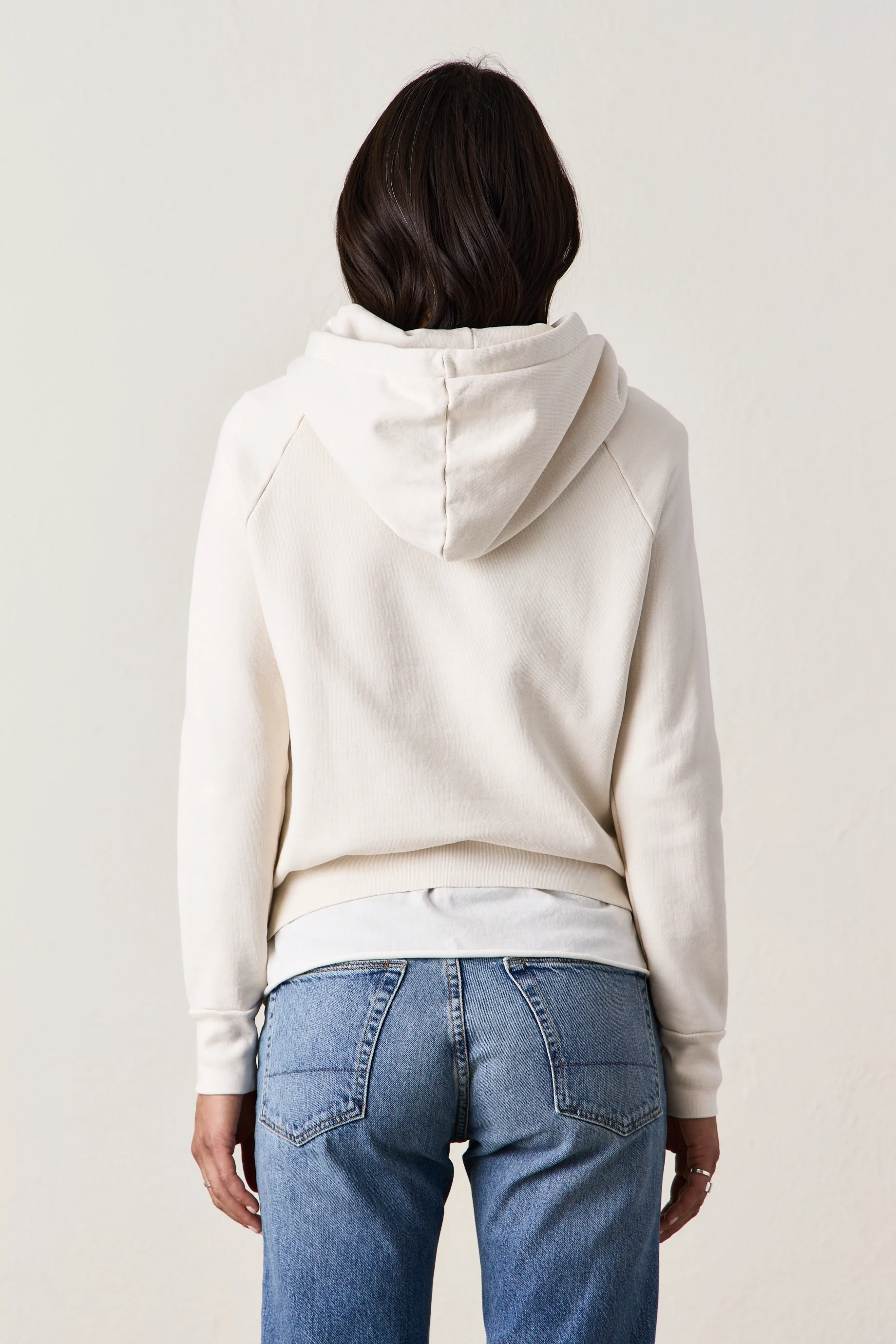 NSF Lisse Fitted Loop Terry Hoodie - Ivory - Renuaun
