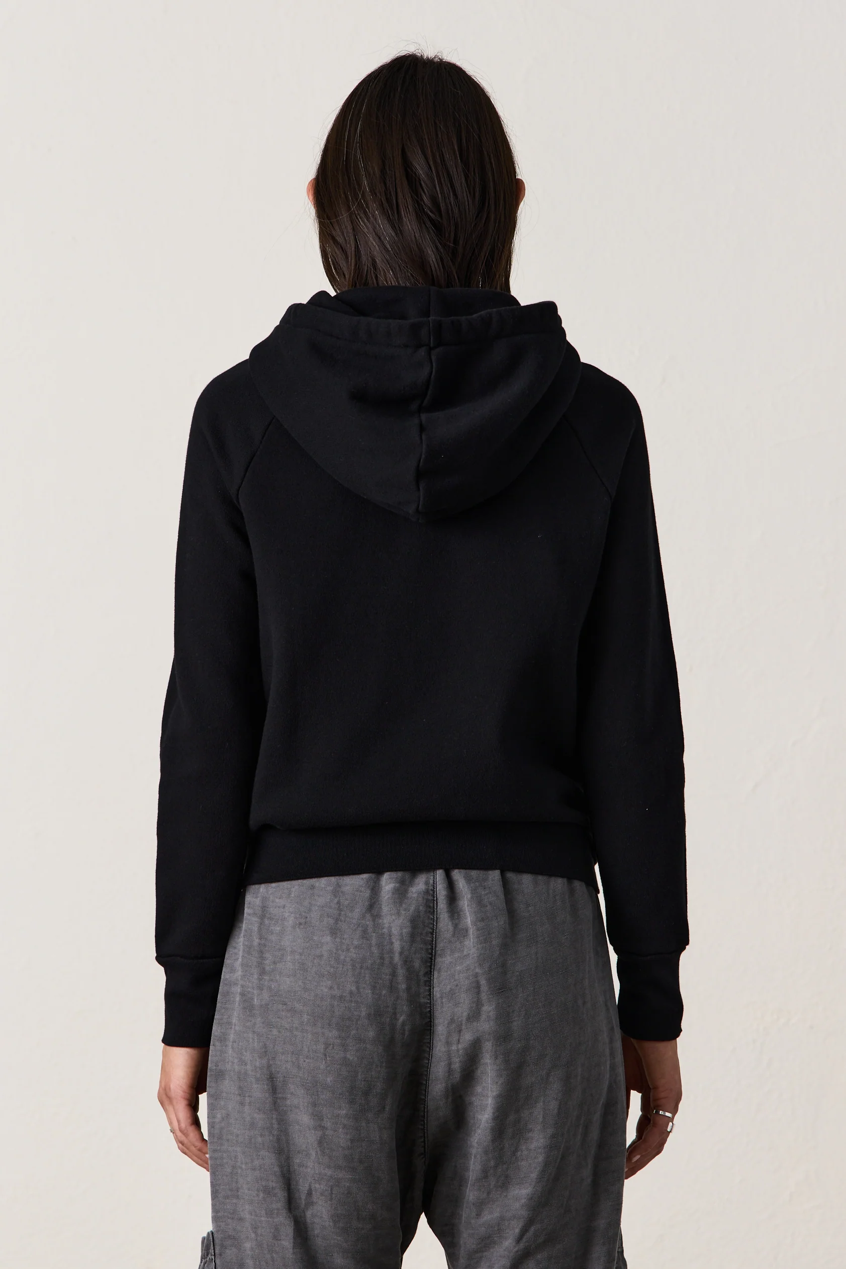 NSF Lisse Fitted Loop Terry Hoodie - Black - Renuaun