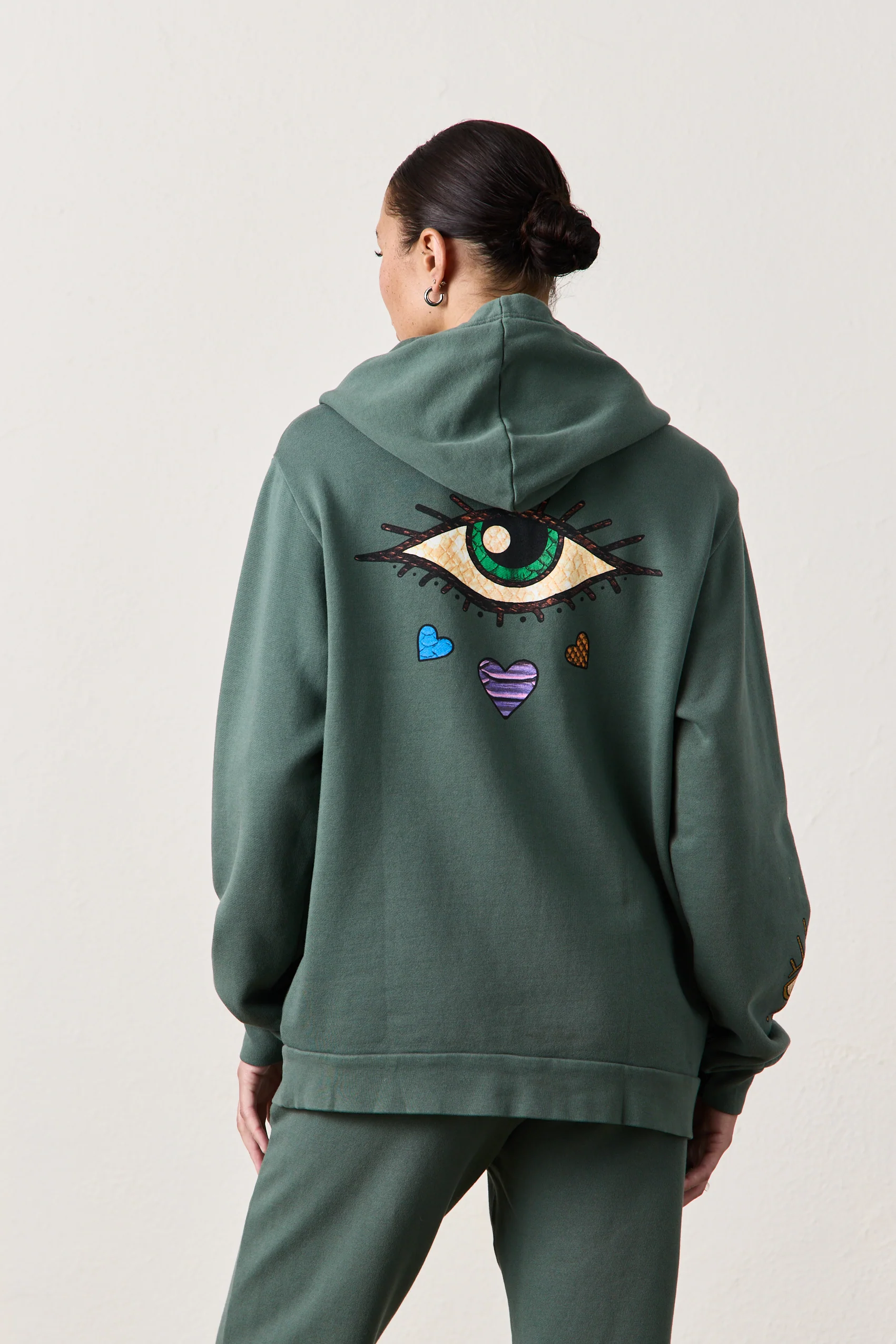 NSF X Jacquie Aiche - Down to Earth Loop Terry Hoodie - Sage - Renuaun