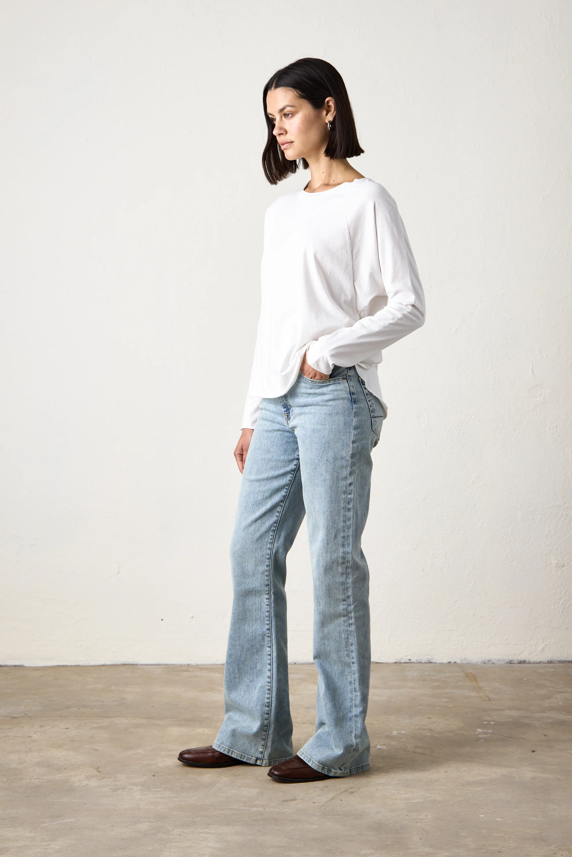 BROCK FINE JERSEY DOLMAN TEE / SOFT WHITE - Renuaun