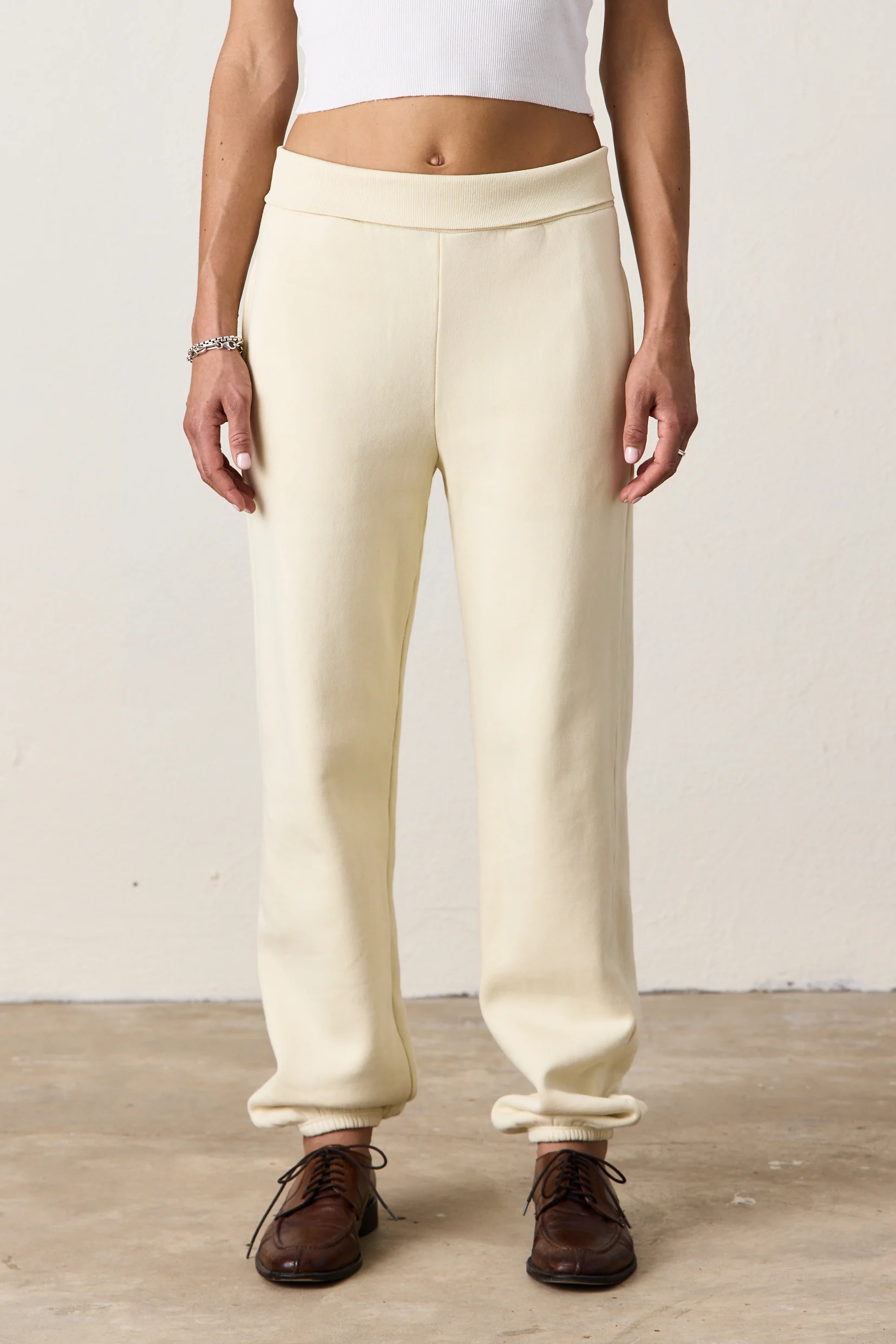 BLAKES RIB WAISTED COZY FLEECE SWEATPANT / VETTE - Renuaun