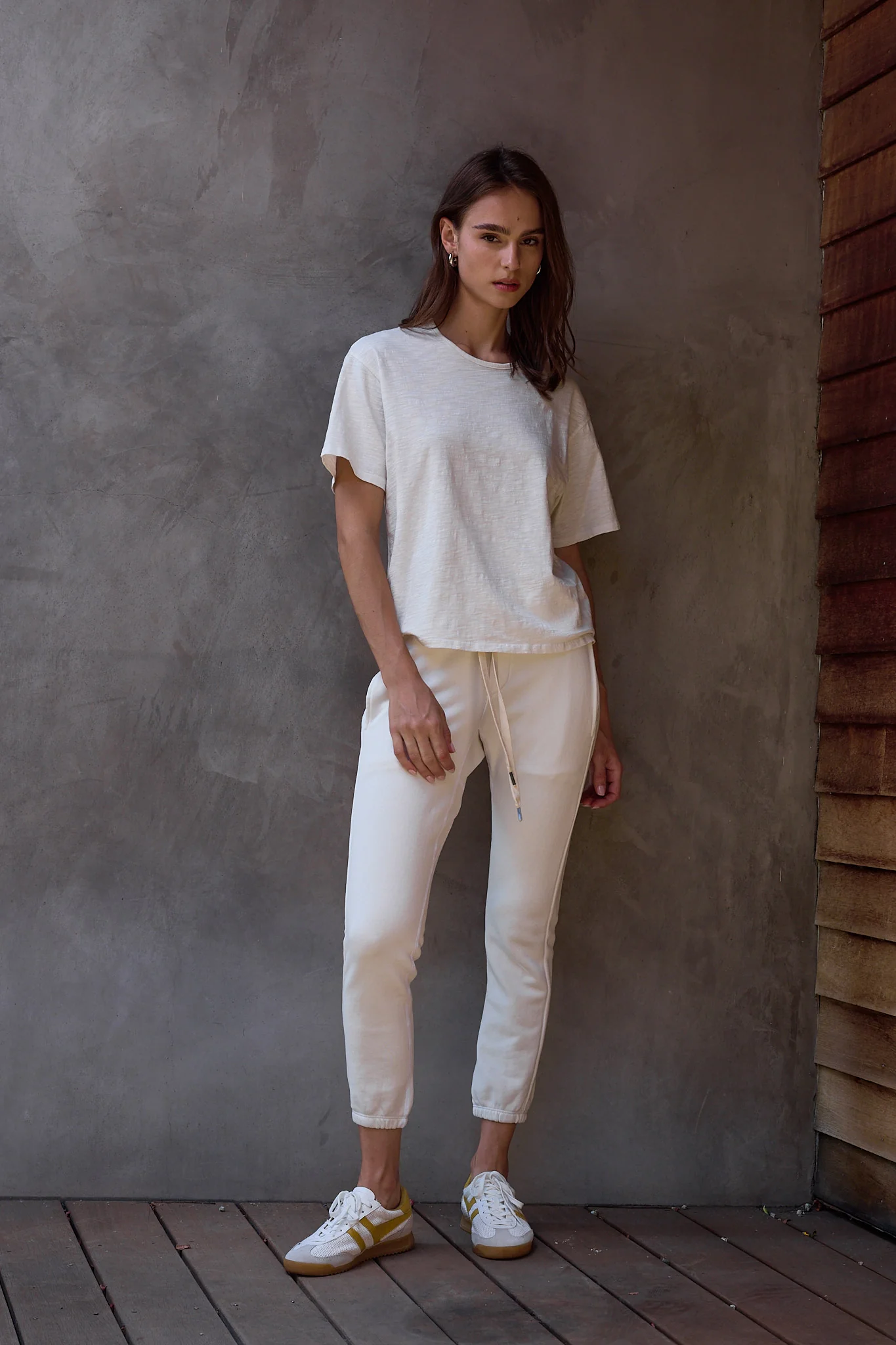 NSF Harper Boxy Slub Jersey Tee - Soft White - Renuaun