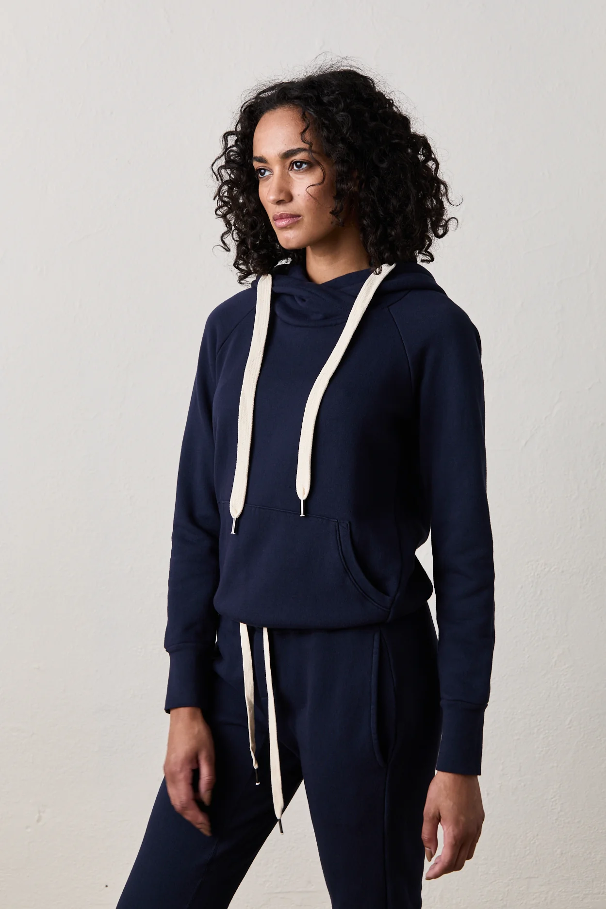 NSF Lisse Fitted Loop Terry Hoodie - Ink - Renuaun