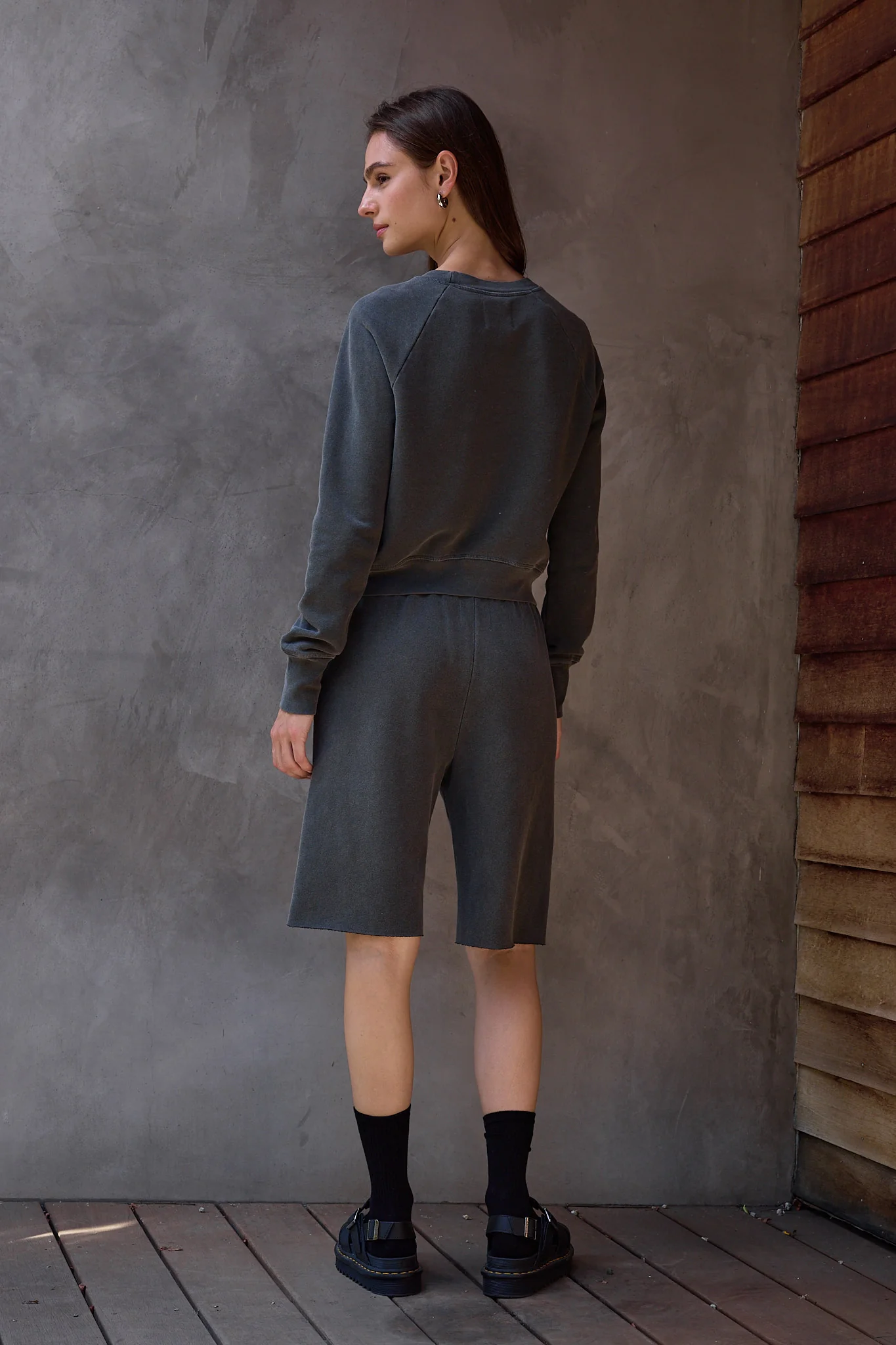 NSF Saguro Chic Loop Terry Sweatshirt - Faded Black - Renuaun