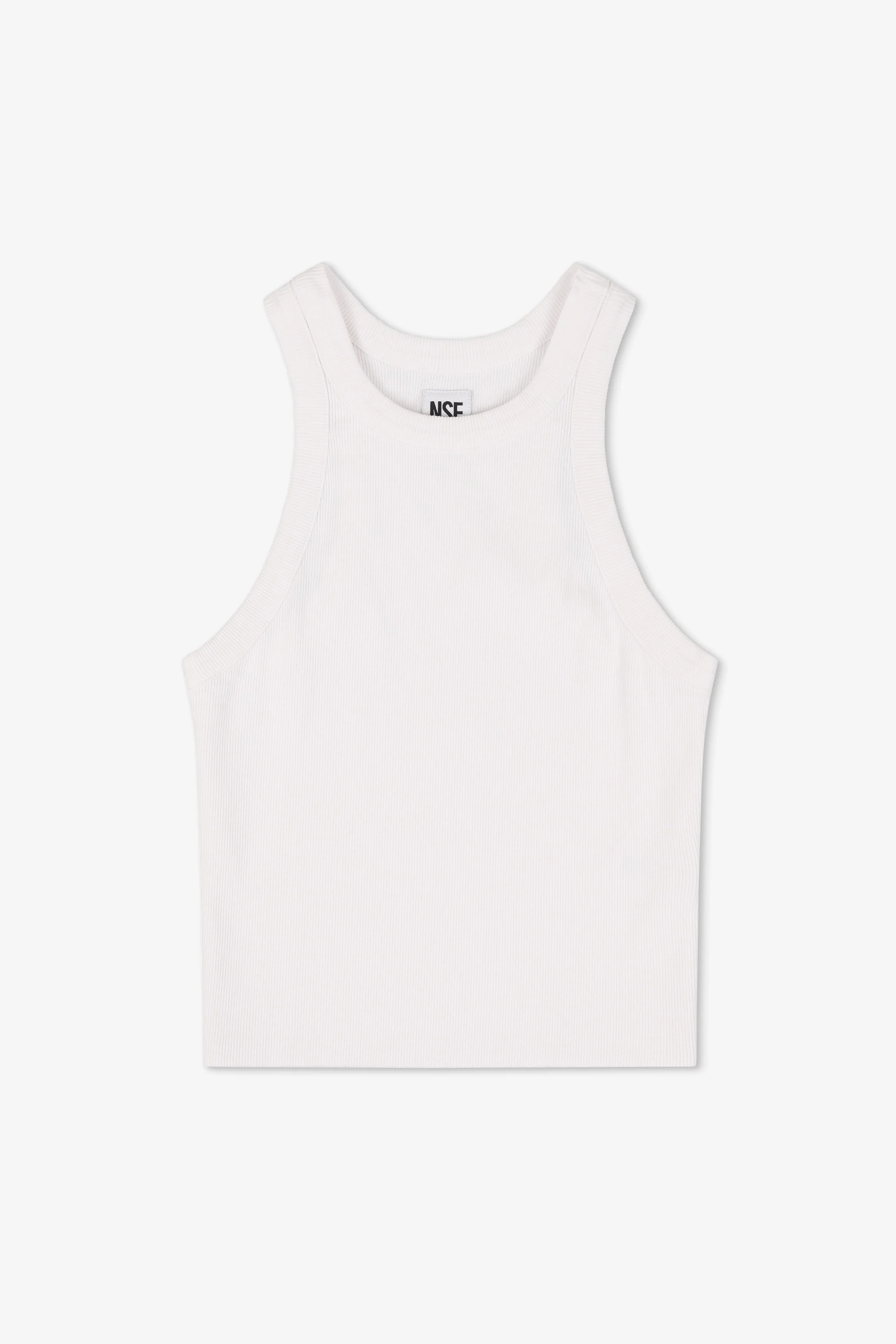 NSF Amaya Fitted Crop Rib Tank - Soft White - Renuaun