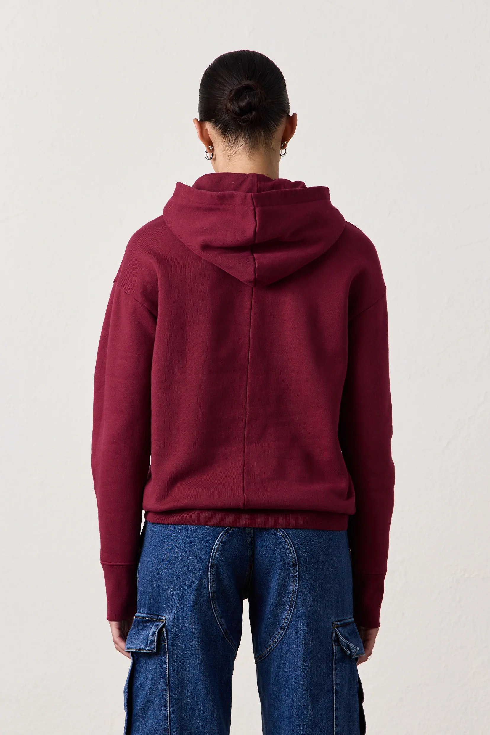 ELLIS RELAXED COZY FLEECE HOODY / DARK CHERRY - Renuaun