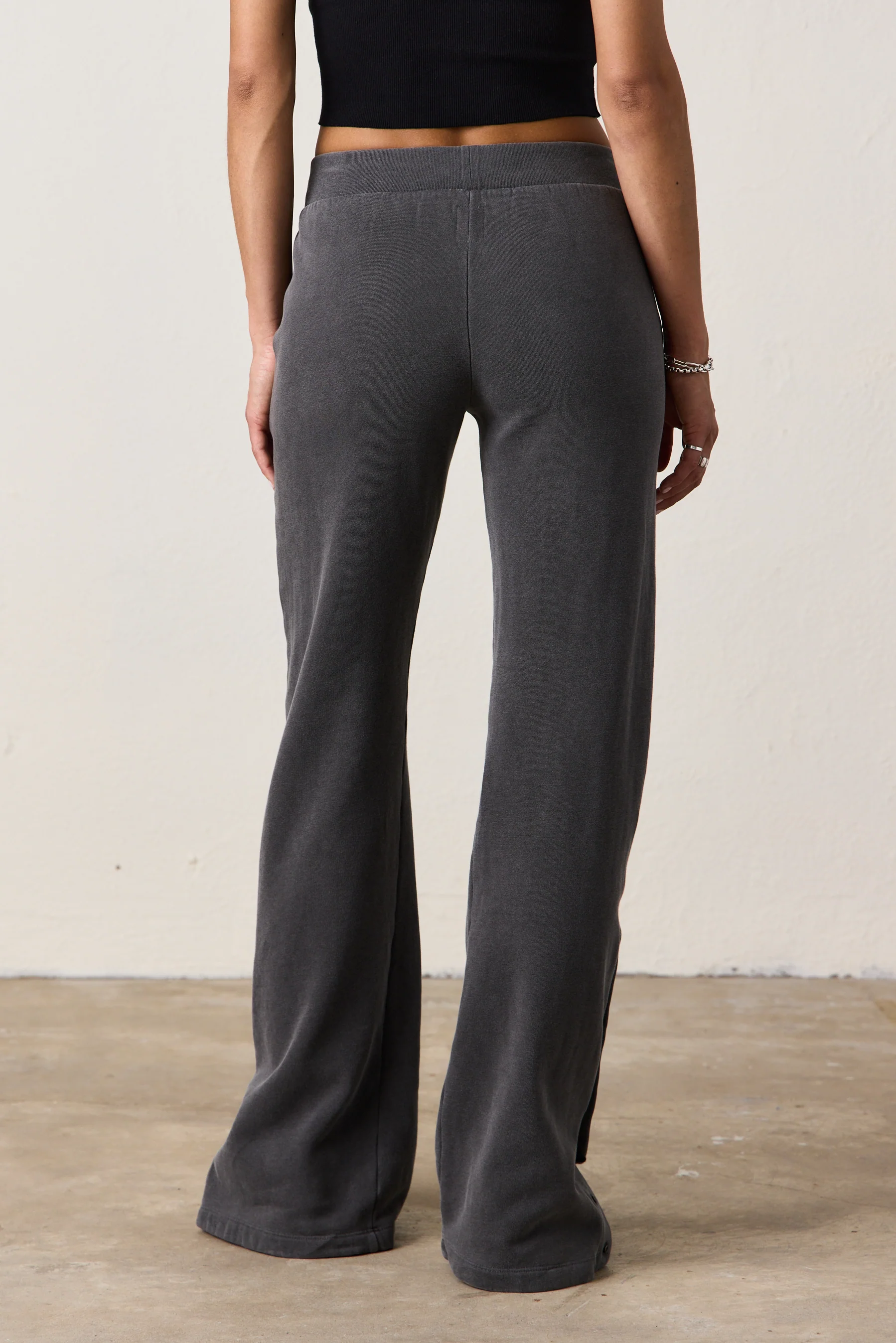RAMONA COZY FLEECE WARMUP SWEATPANT / FADED BLACK - Renuaun
