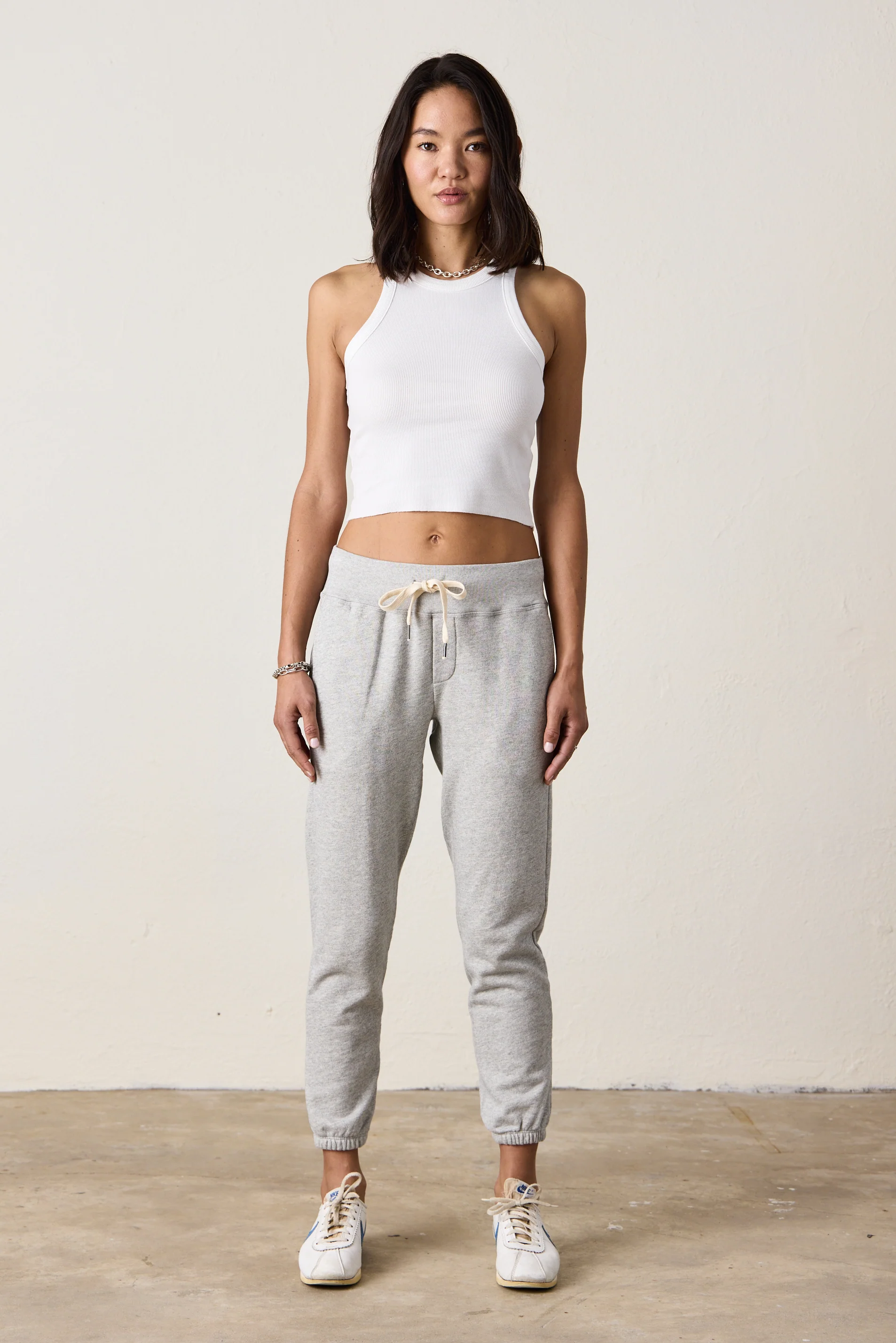 SAYDE SLIM VINTAGE TERRY SWEATPANT / HEATHER GREY - Renuaun