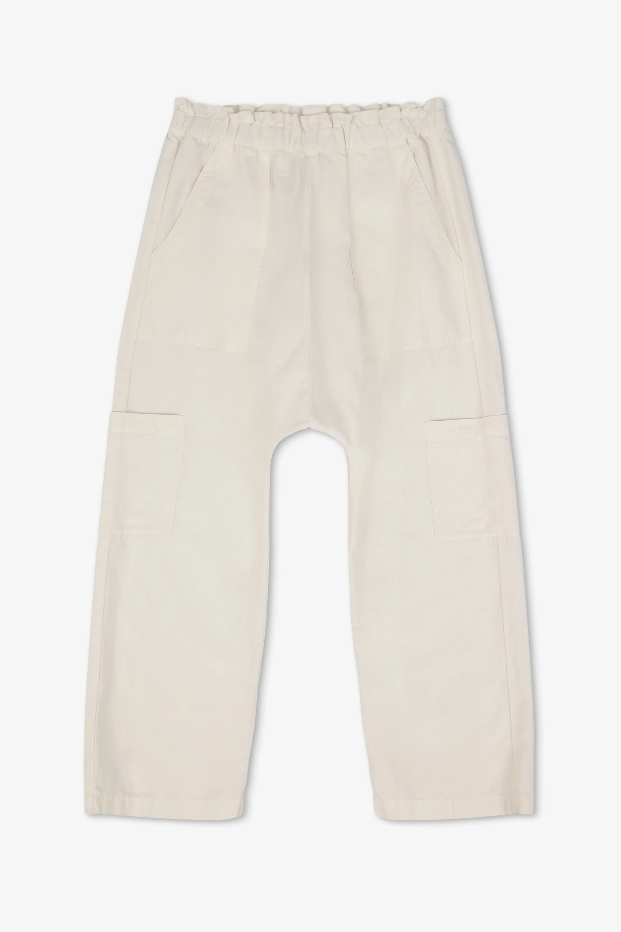 NSF Shailey Paperbag Waist Linen Cotton Pant - Ivory - Renuaun