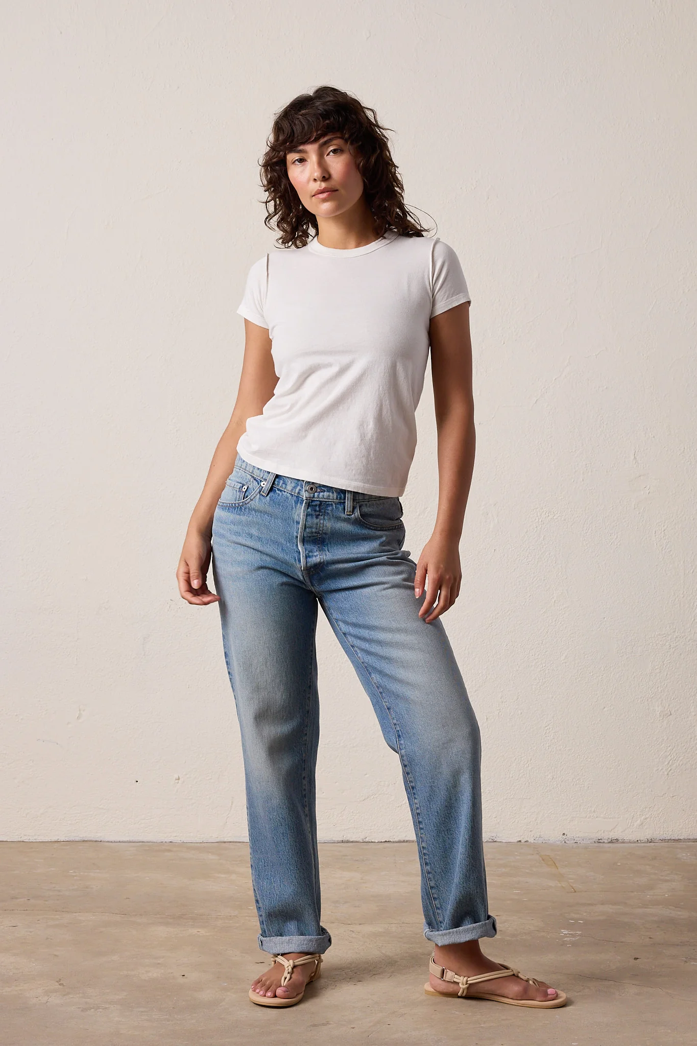 NSF Alessi Shrunken Fine Jersey Tee - Soft White - Renuaun