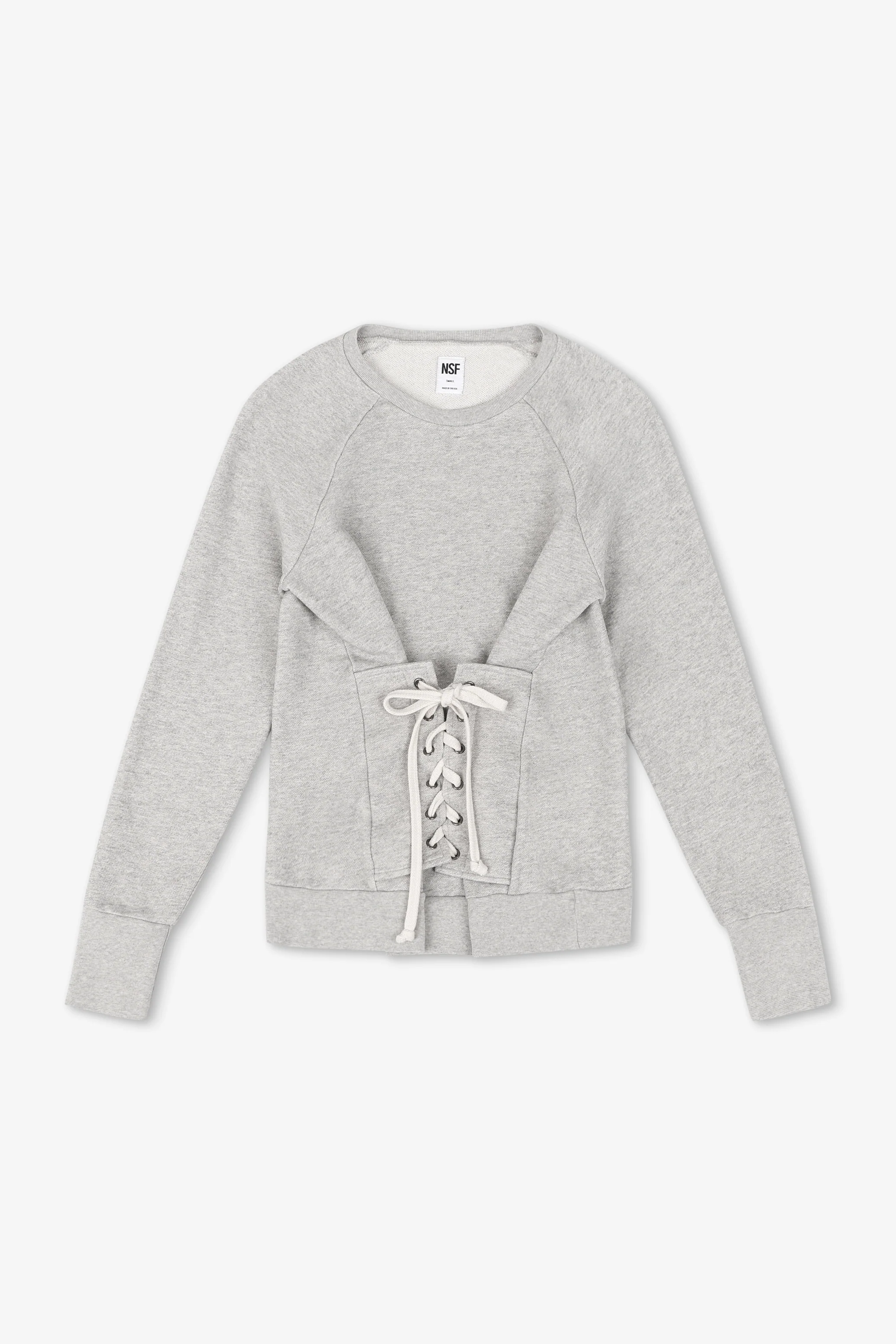 NSF Elio Corset Vintage Terry Crew - Heather Gray - Renuaun