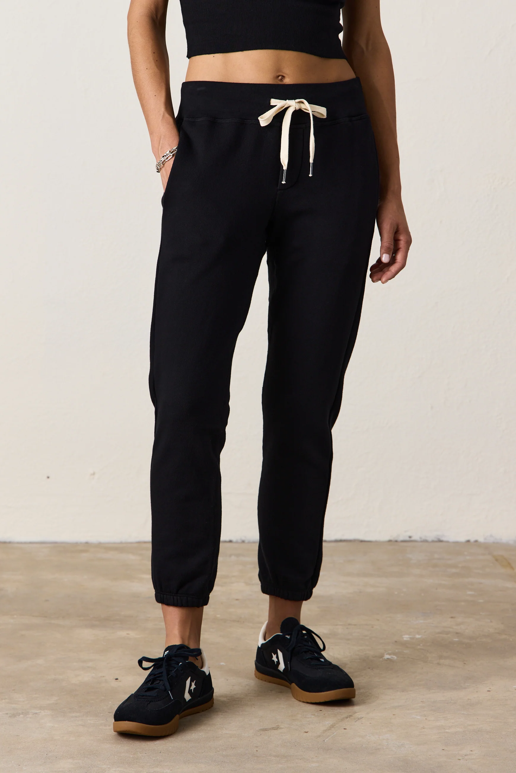 NSF Sayde Slim Loop Terry Sweatpant - Black - Renuaun